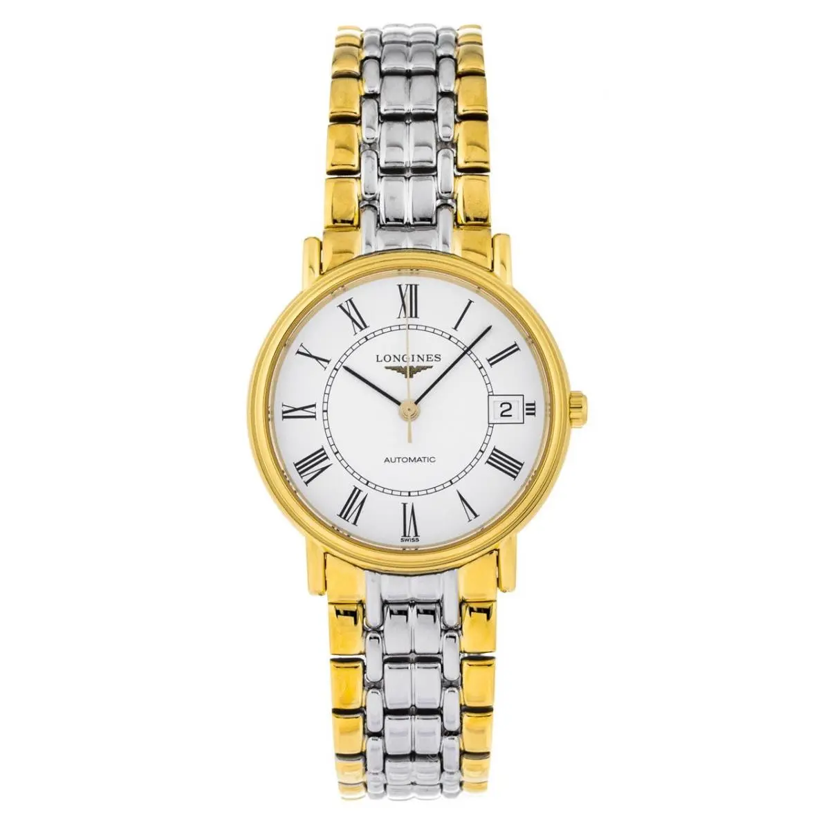 Longines Presence Auto 34.5mm White Dial Two-tone Women`s Watch L4.821.2.11.7