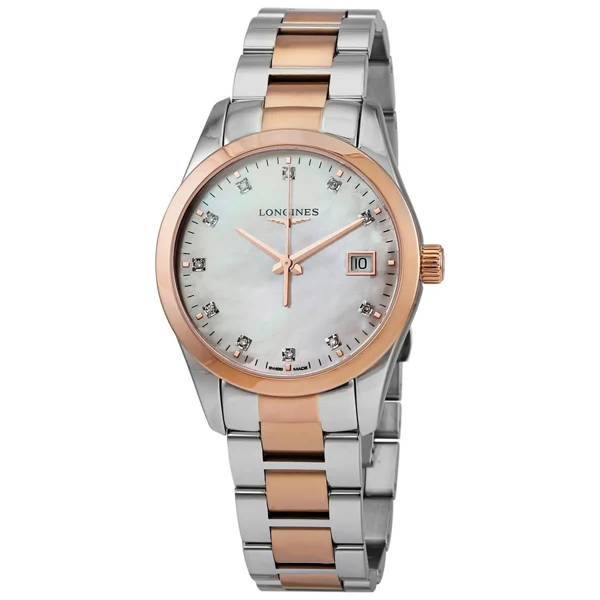 Conquest Diamond White Mother of Pearl Women`s Watch - L2.386.3.87.7 by Longines