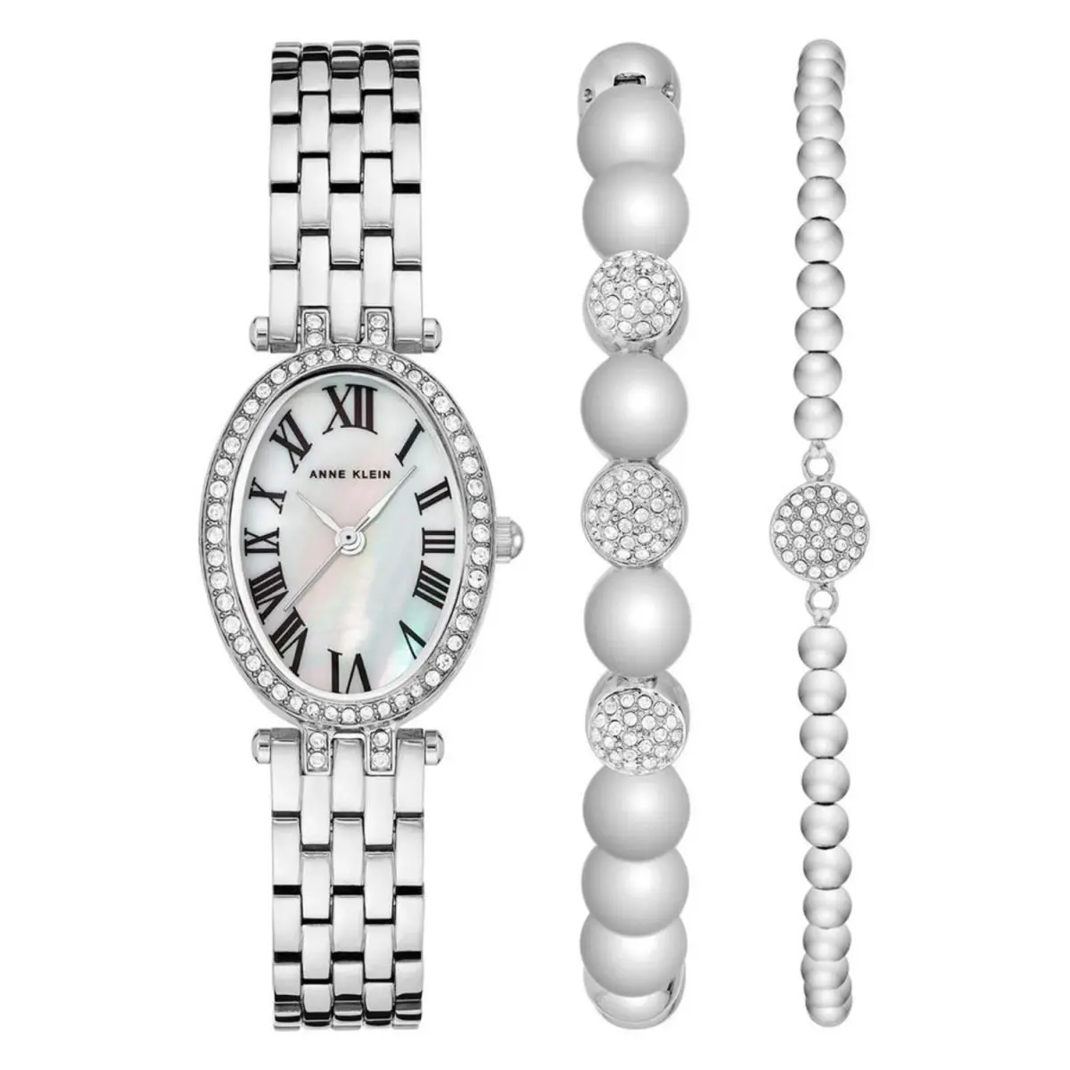 Women`s Classic Silver Dial Watch - AK/3971SVST by Anne Klein