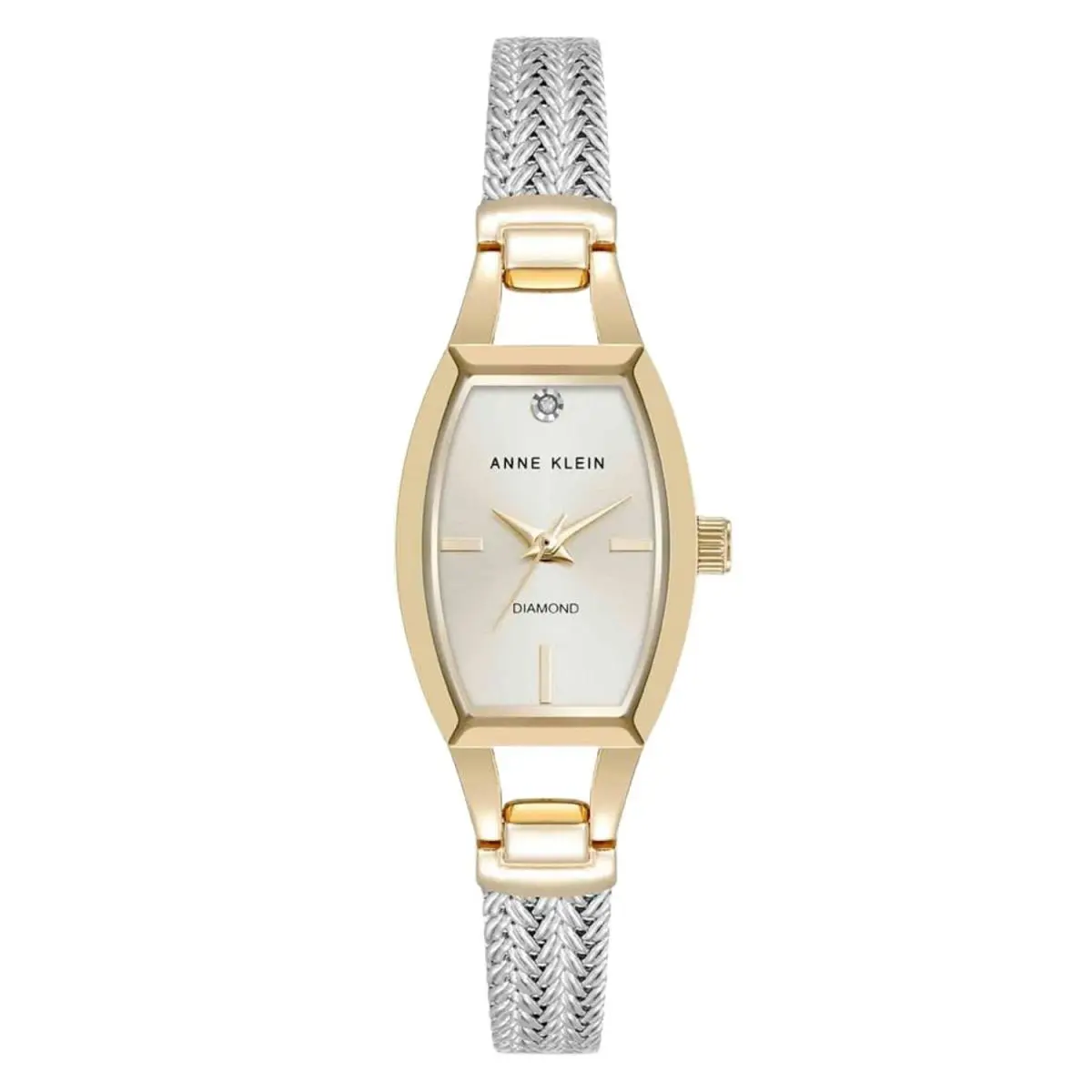 Anne Klein Women`s Tonneau Champagne Dial Watch - AK/2185CHTT