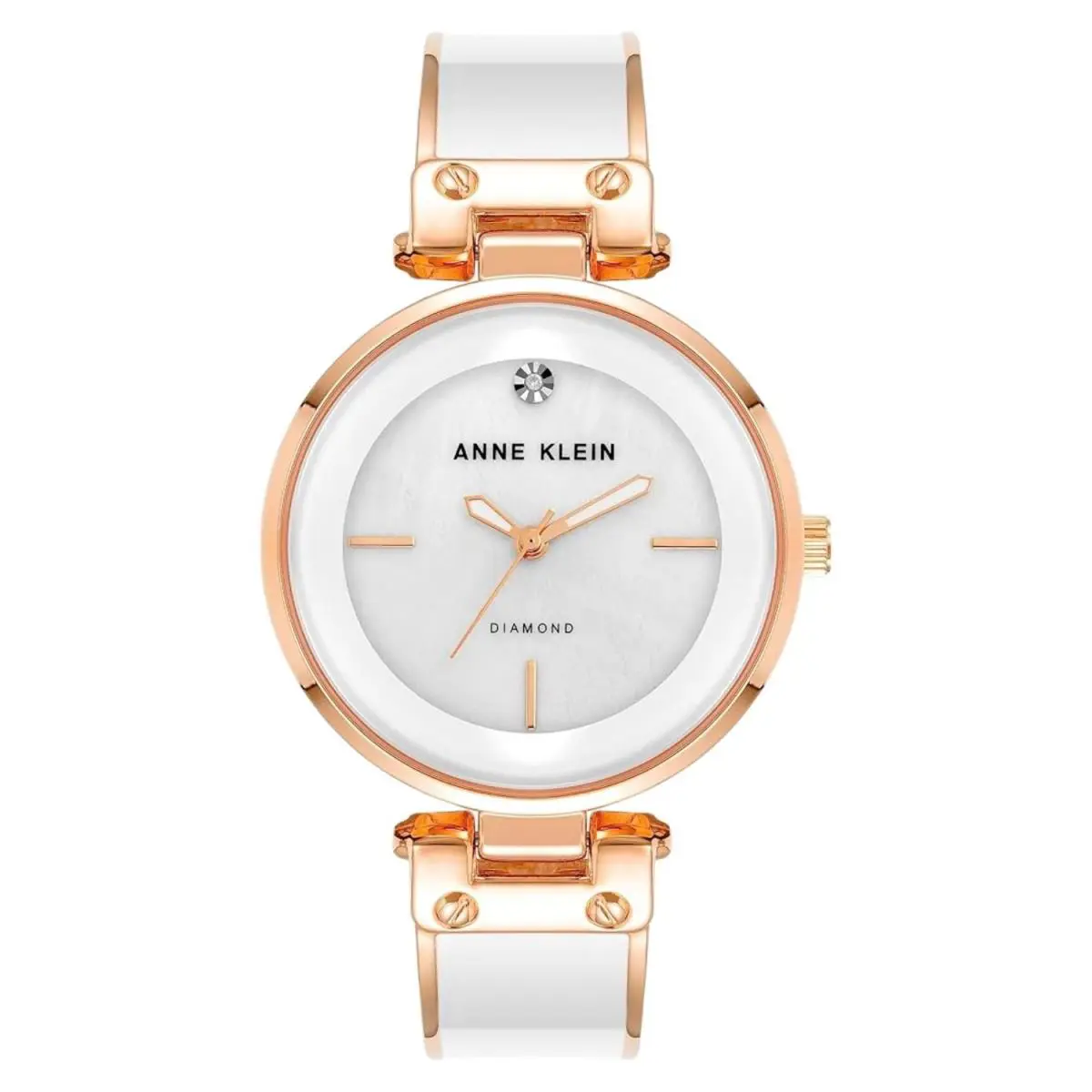 Anne Klein Women`s Accented White Dial Watch - AK/1414WHRG