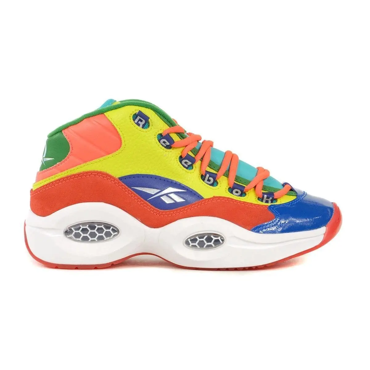 Reebok HP3005 Little Kid`s Question Mid Basketball Shoes Multi Color Size 3.5