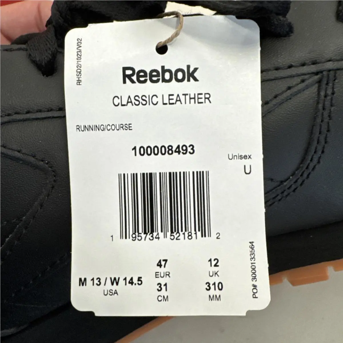 Reebok shoes - Reebok Classic - Classic - 100008493 - Black, Manufacturer: Core Black/Pure Grey 5/Gum 8