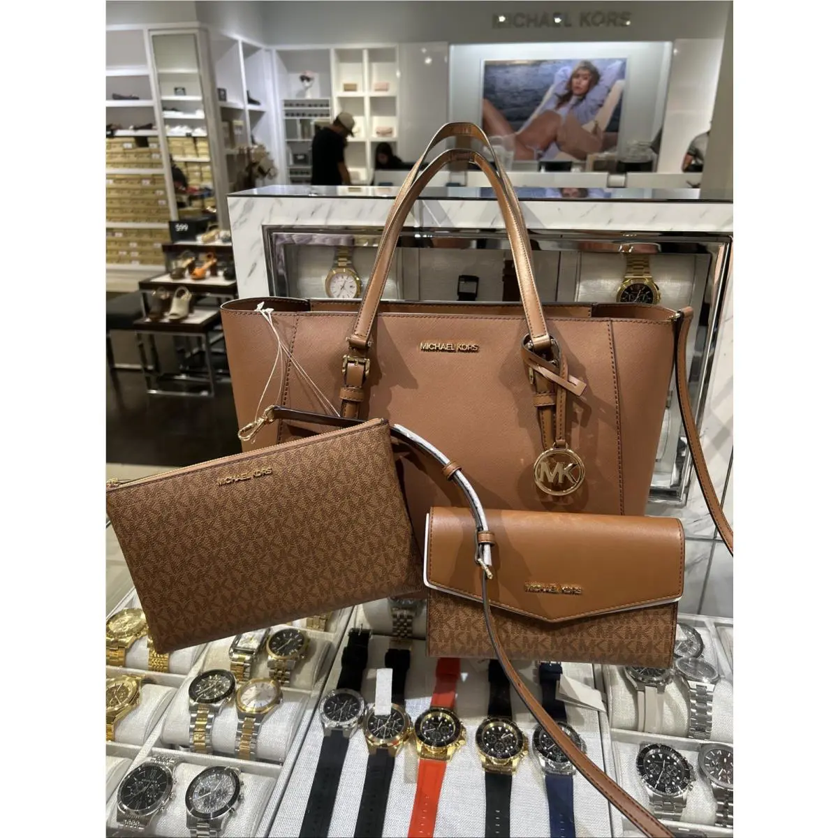 Michael Kors Charlotte Large Saffiano Leather 3-in-1 Tote Bag Luggage 35R3GCFT3T