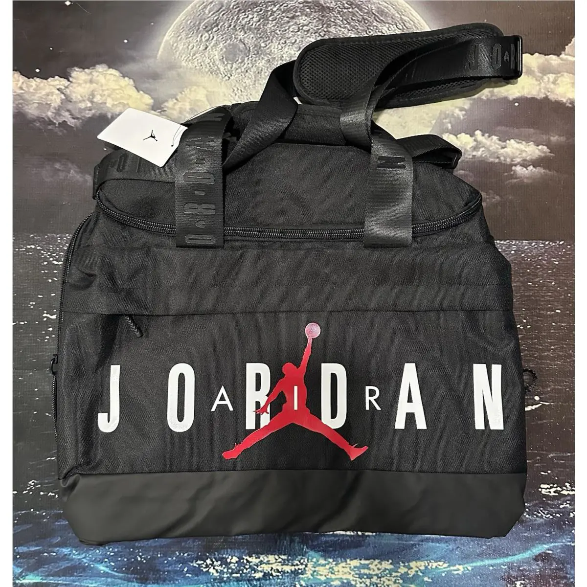 Nike Retro Air Jordan Velocity Duffle Bag Shoe Gym Black/red SM0920-023 46L