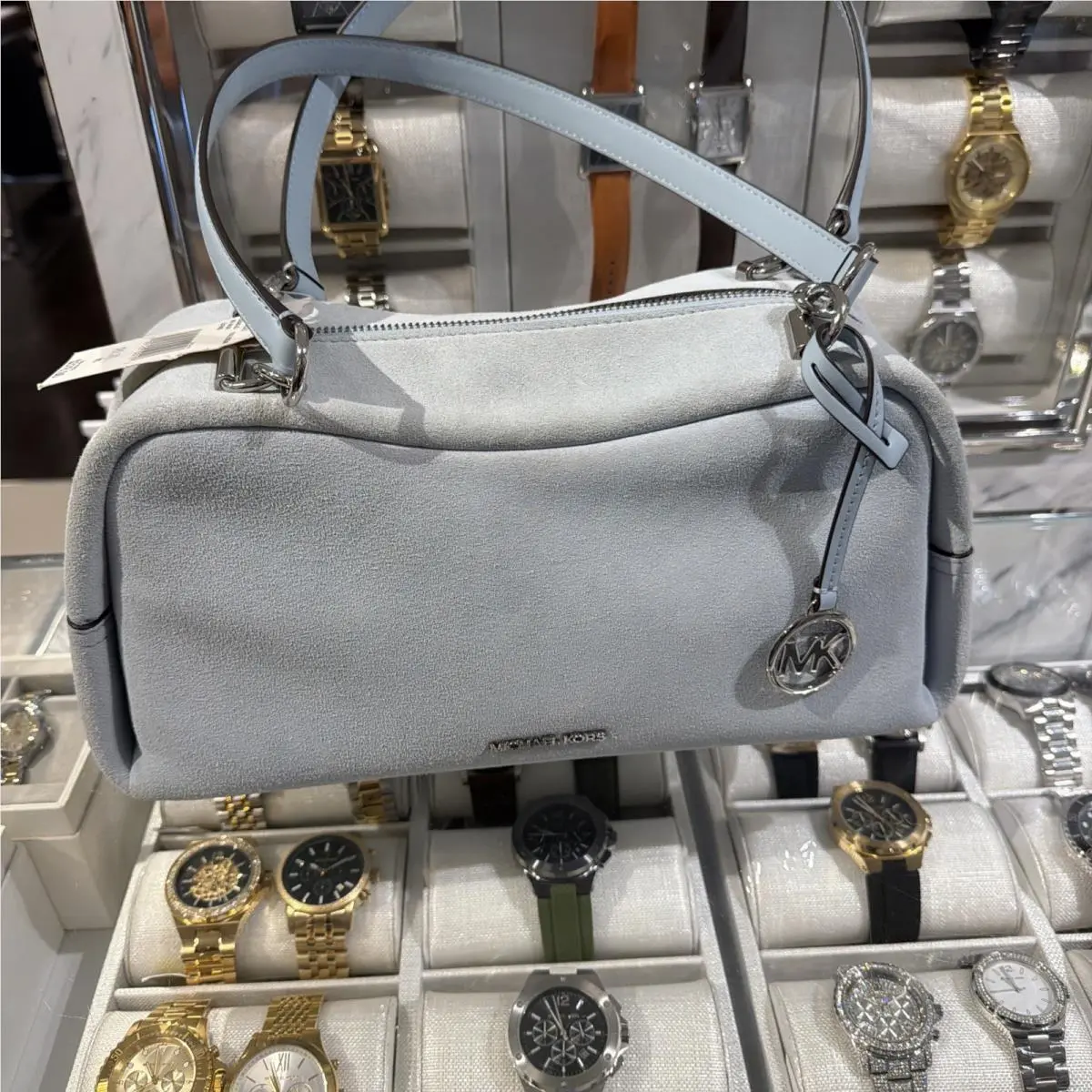 Michael Kors Cecily Medium Suede Shoulder MK Bag Handbag Purse Leather Crossbody