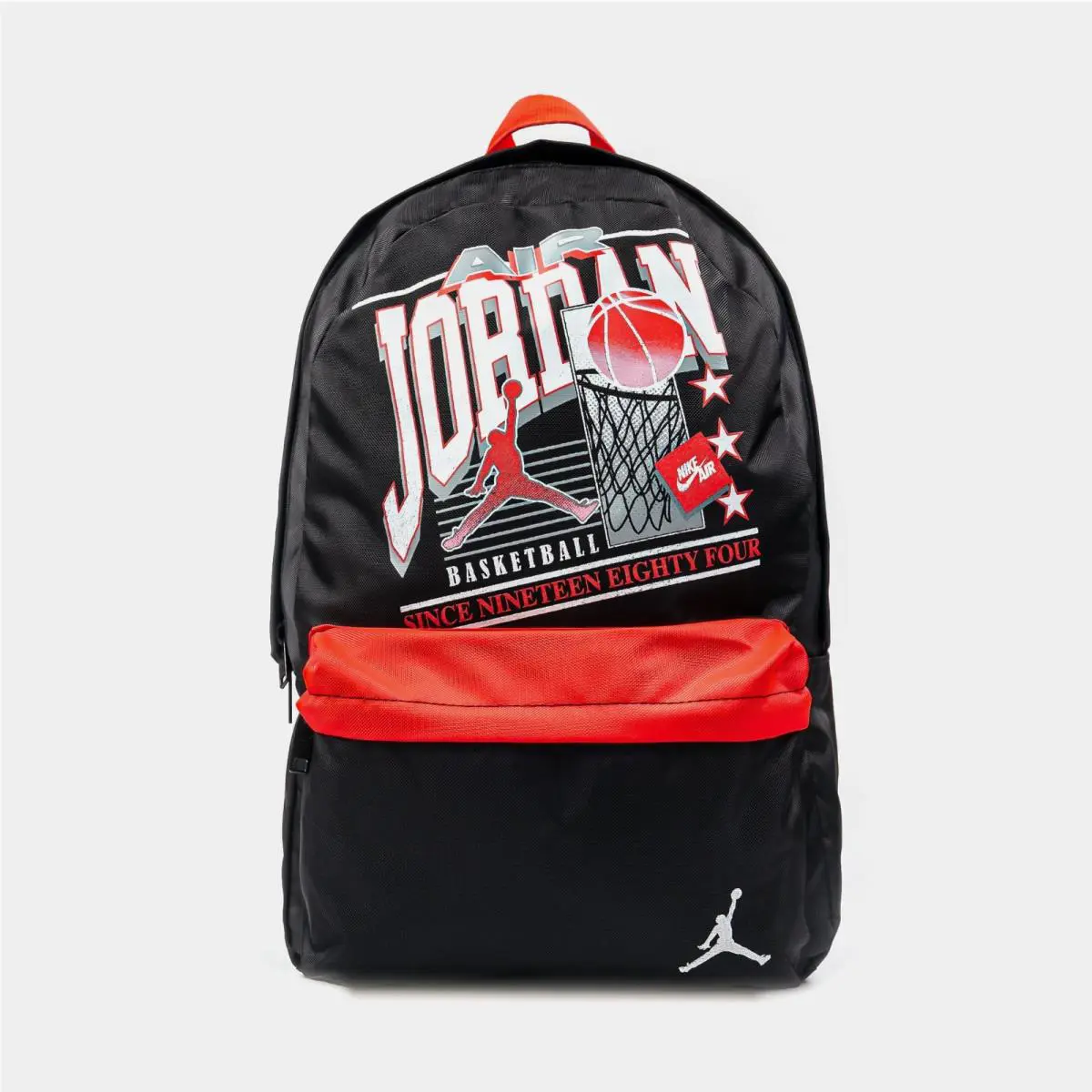 Jordan Jam 84 Grade School Backpack Black Bookbag White Bag