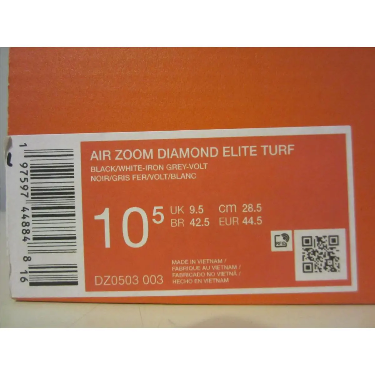 Nike shoes - Nike Air Zoom Diamond Elite Turf - DZ0503-003 - Black/White (UPC: 197597448848) 10