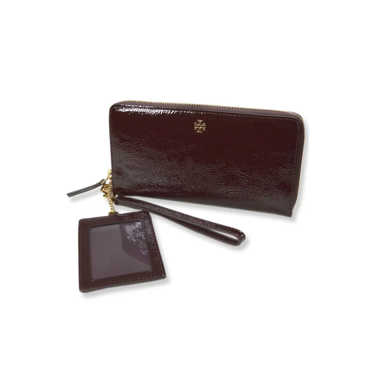 Tory Burch Womens Dark Red Thea Crinkle Patent Leather Continental Wallet TB-145
