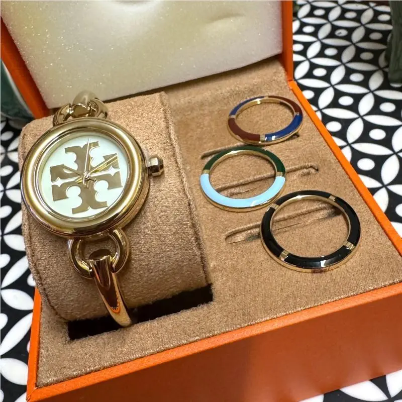 Tory Burch Miller Gold Tone Stainless Steel Bangle Bracelet Watch TBW6212