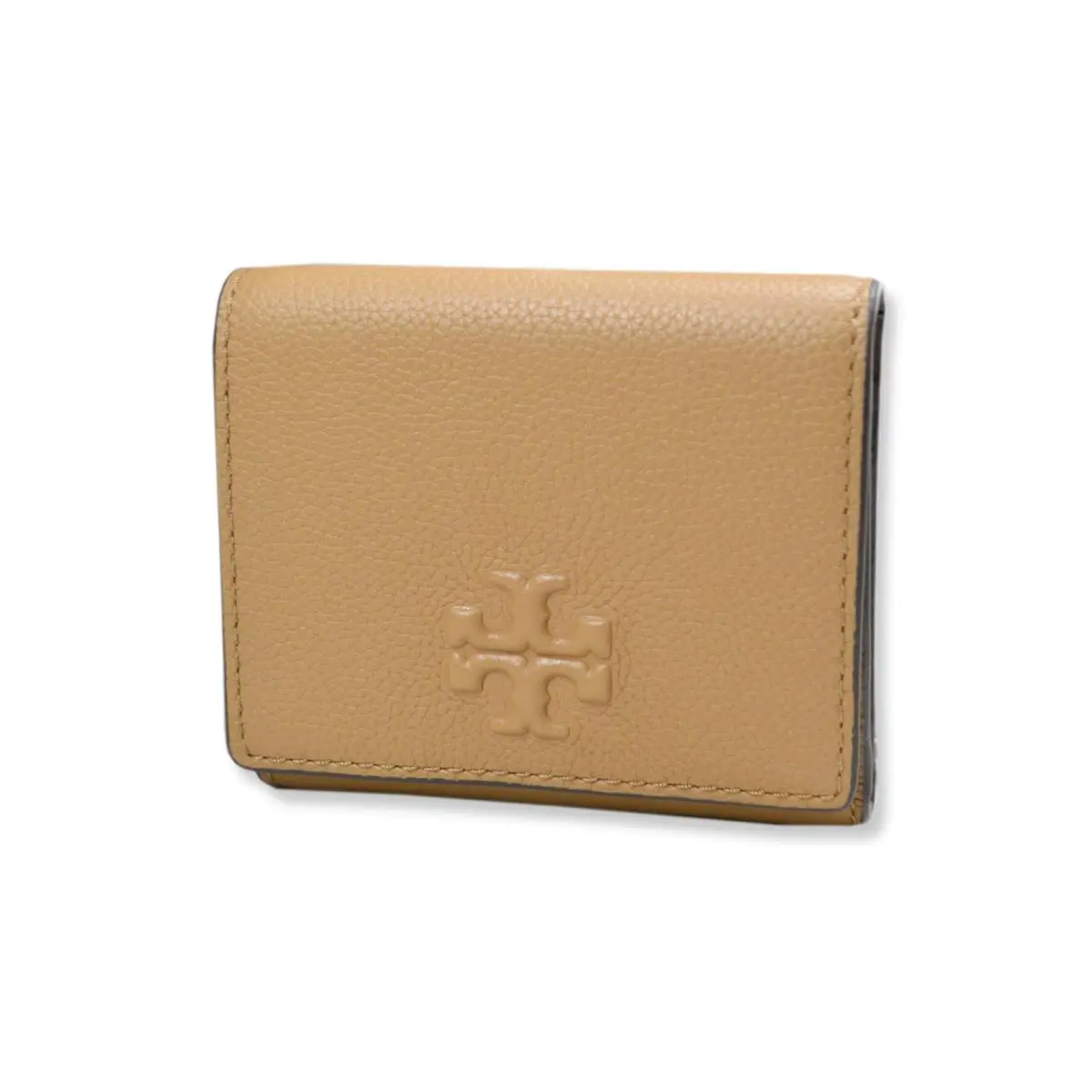 Tory Burch Womens Tiramisu Brown Thea Compact Leather Tri-fold Wallet Bag TB-159