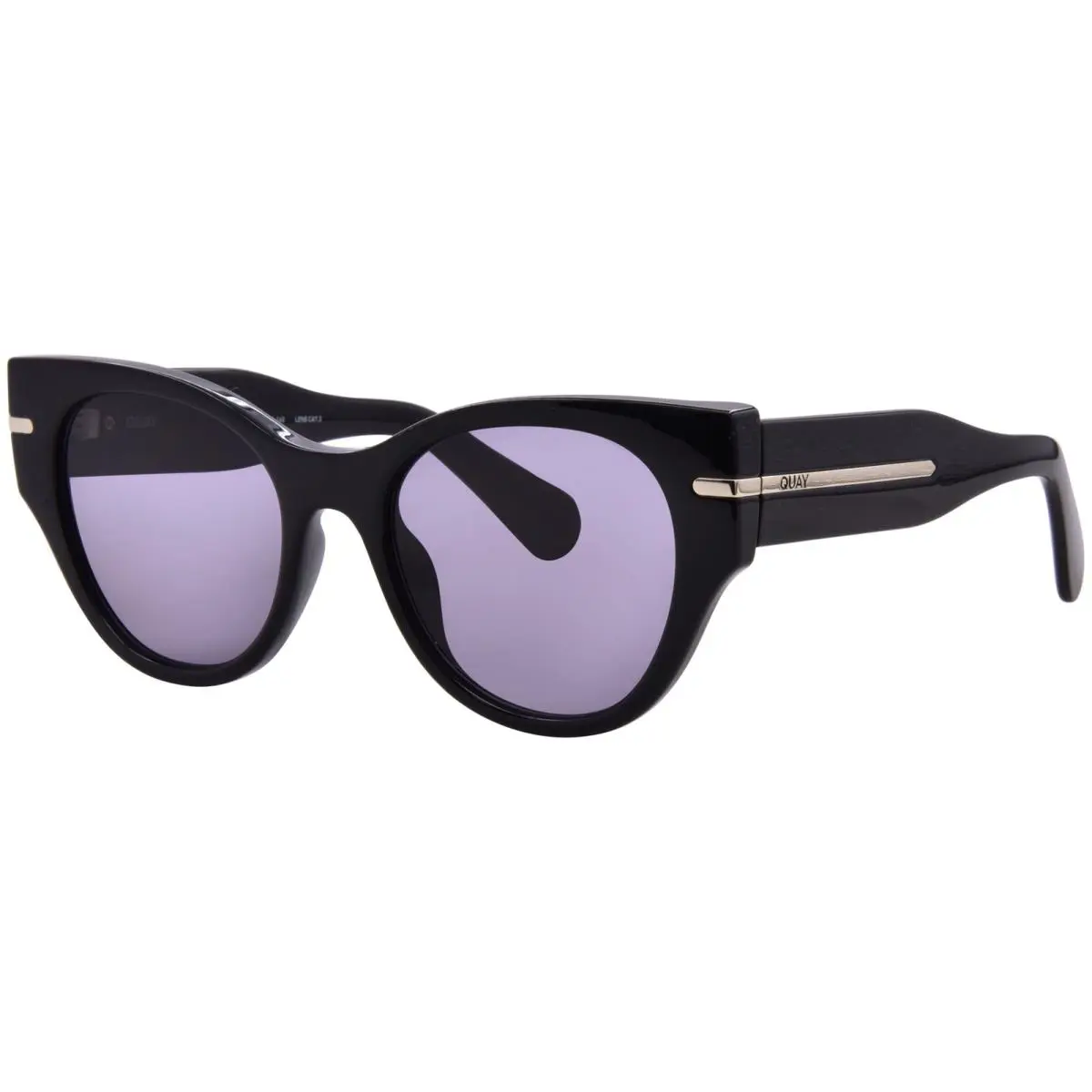 Quay Chit Chat NO-NS-2330 Blk/smk Sunglasses Women`s Black/smoke Cat Eye 53mm by QUAY