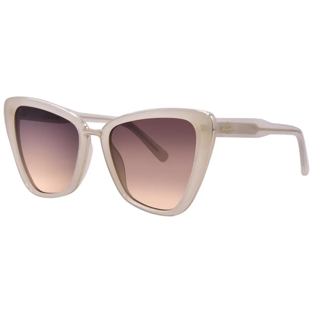 Quay All-talk NO-NS-2515 Bone/dkf Sunglasses Women`s Bone/dark Fade Cat Eye 58mm by QUAY
