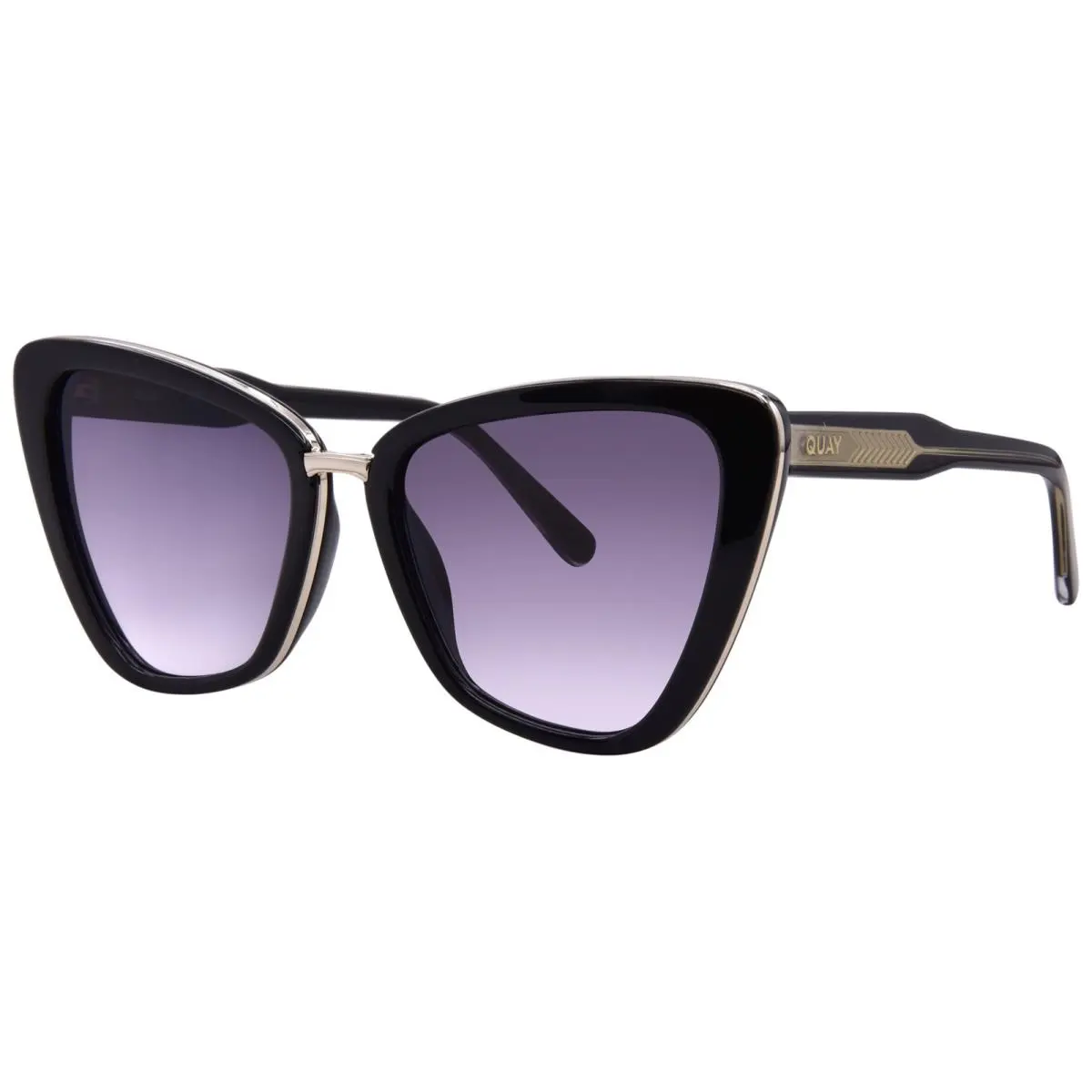 Quay All-talk NO-NS-2515 Blk/smk Sunglasses Women`s Black/smoke Cat Eye 58mm by QUAY