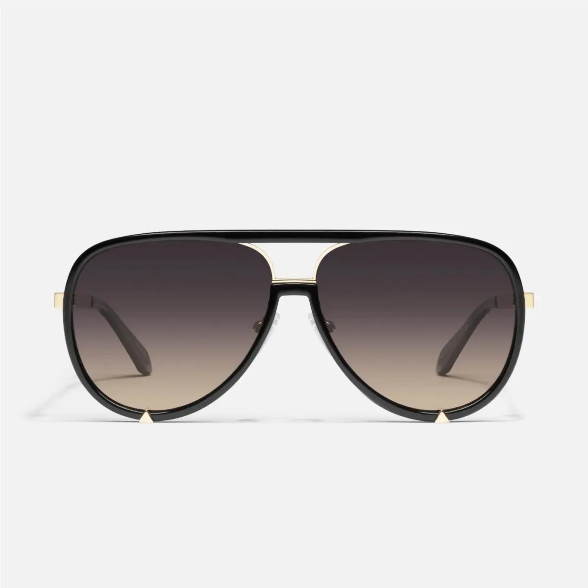 Quay High Profile Aviator Polarized Sunglasses Black Gold