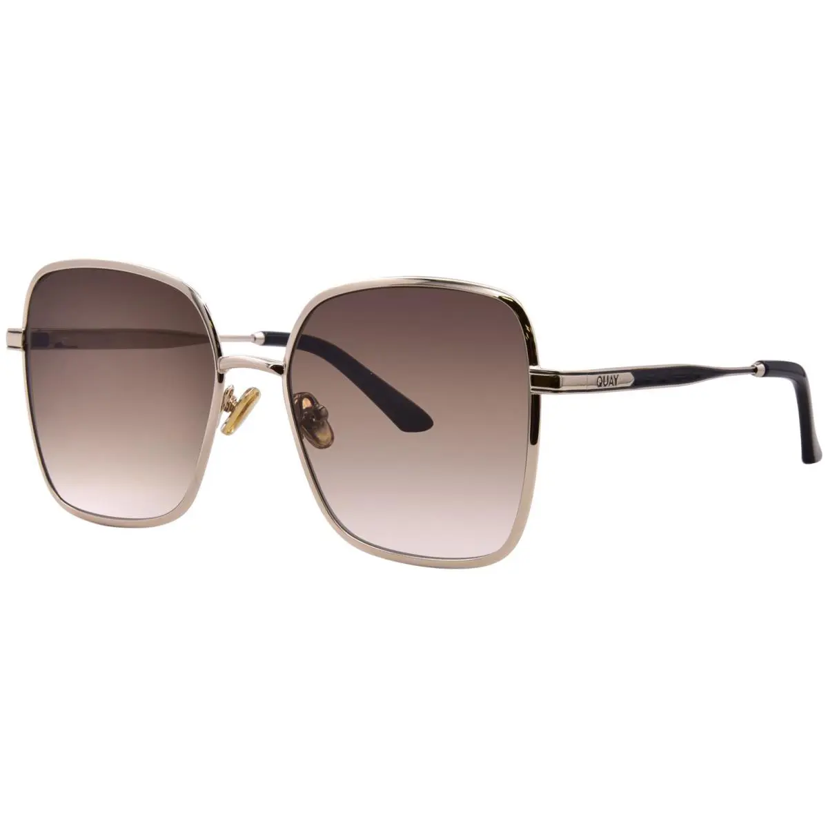 Quay 5TH-AVE NO-NS-2170 Gld/brn Sunglasses Women`s Gold/brown Square Shape 58mm