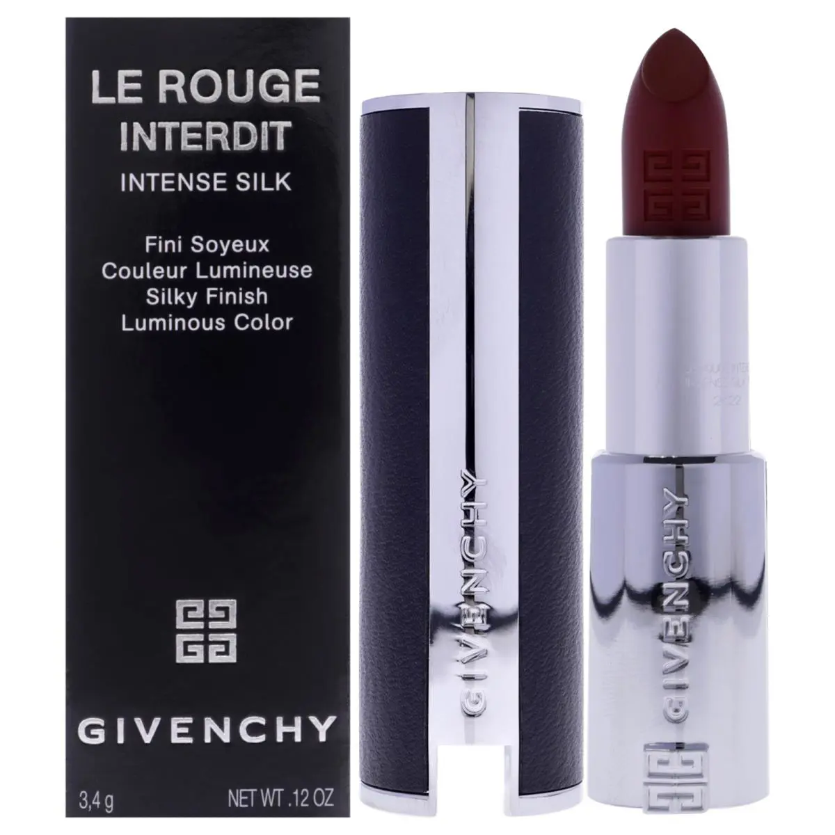 2 Pack Givenchy Le Rouge Interdit Intense Silk Lipstick -37 Rouge Graine-0.12 oz