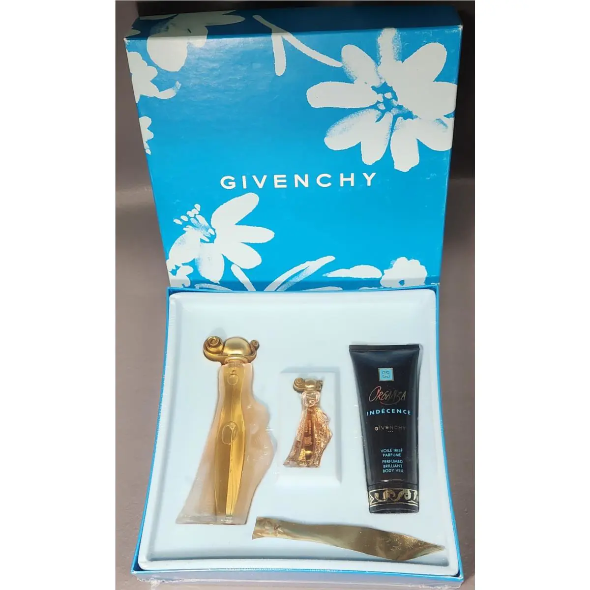 Nos/rare Givenchy Organza Indecence Edp Gift Set W/body Veil 100ml/15ml