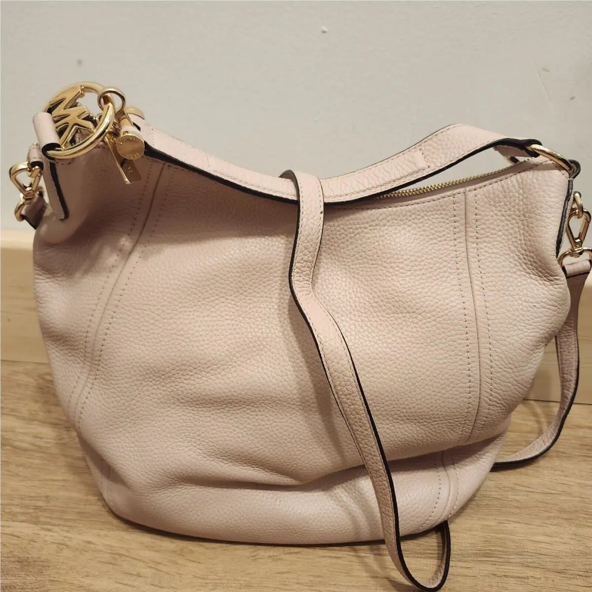 Michael Kors Fulton Large Convertible Shoulder Bag Pebbled Leather Blossom