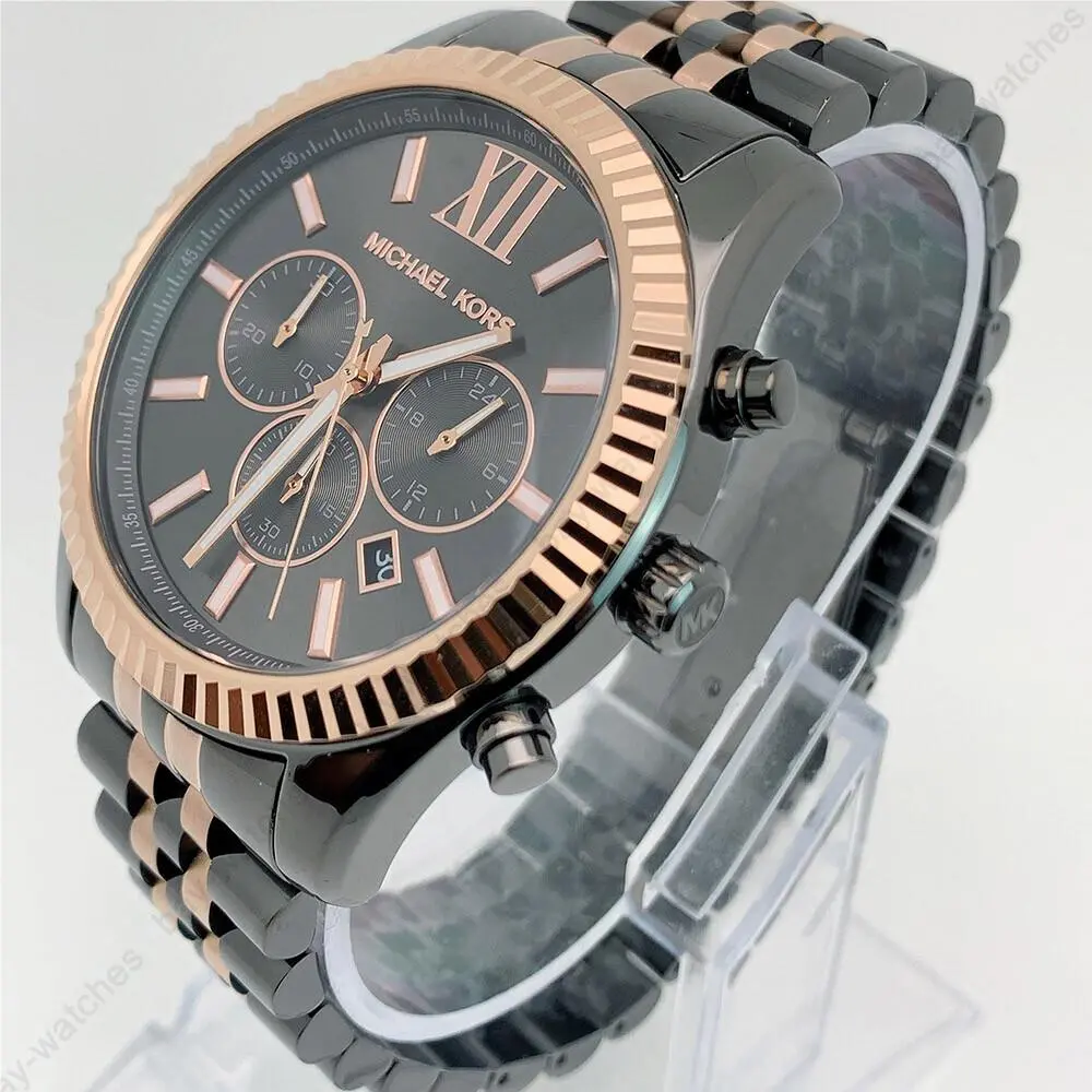Michael Kors MK8561 Lexington Chronograph Two-tone Grey Quartz Men`s Watch