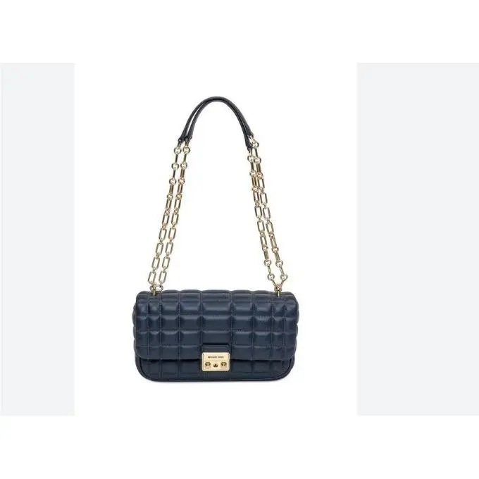 Michael Kors Tribeca Quilted Leather Convertible Shoulder Crossbody Bag -navy
