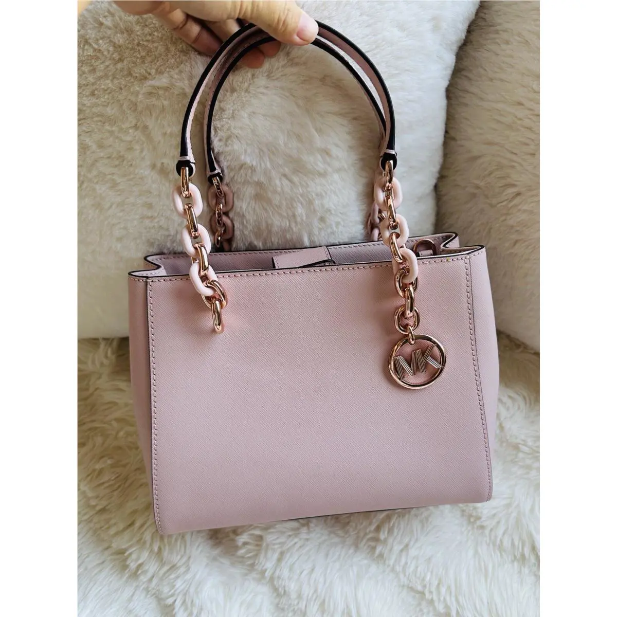 Michael Kors MK Sofia Medium North South Bag Tote Crossbody Blossom Pink