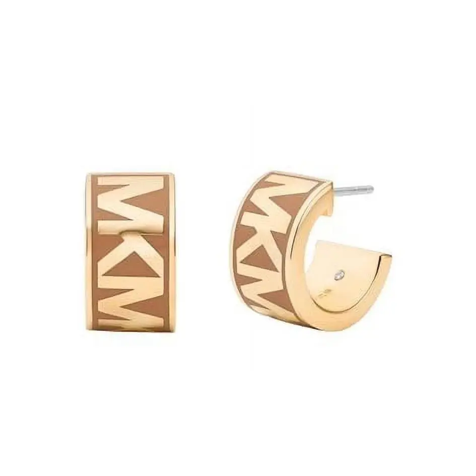 Michael Kors Rose Gold-tone Light Pink Enamel Hoop Earrings Model MKJC0027E710
