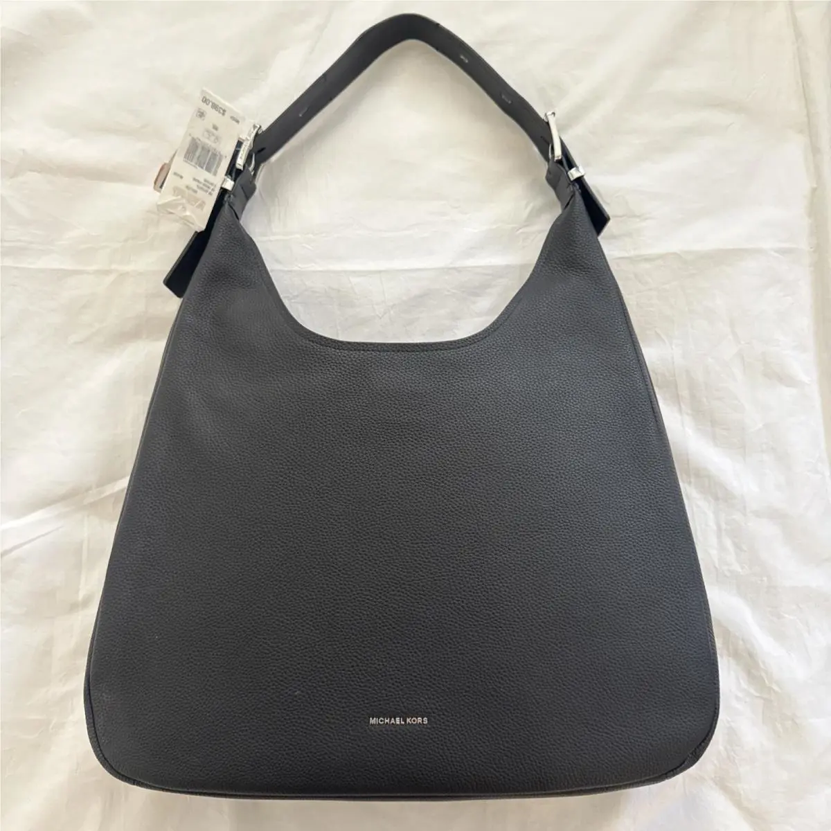 Michael Kors Nolita Large Hobo Shoulder Bag Black with Silver Hardware