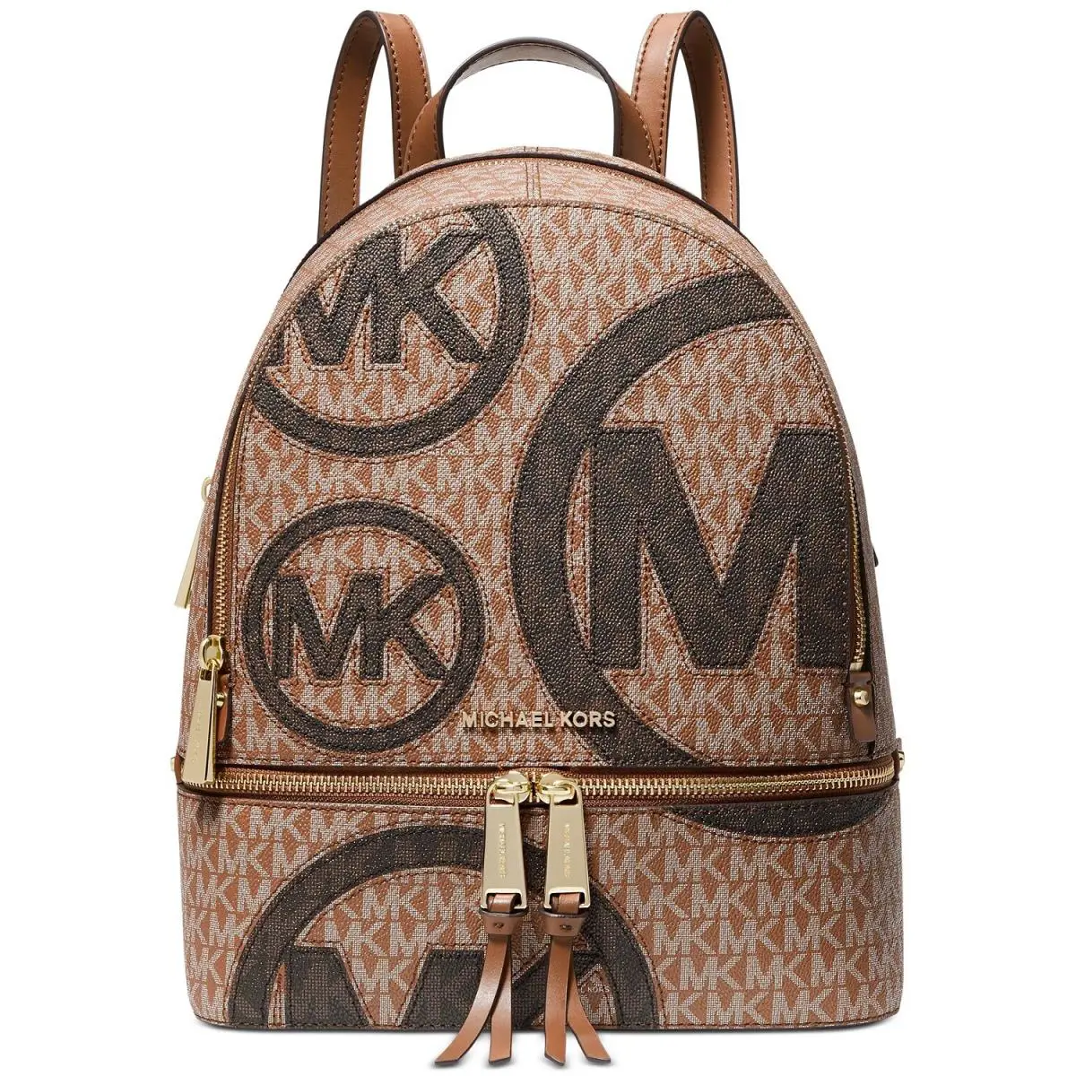 Michael Kors Signature Rhea Luggage Brown Medium Backpack
