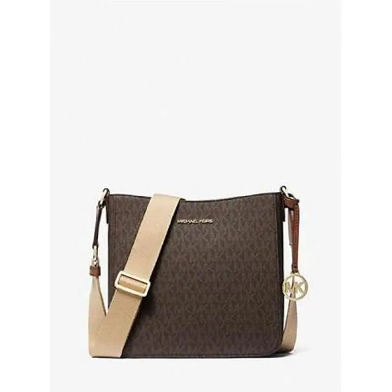 Michael Kors Jet Set Travel Small Signature Logo Messenger Bag - Exterior: Brown