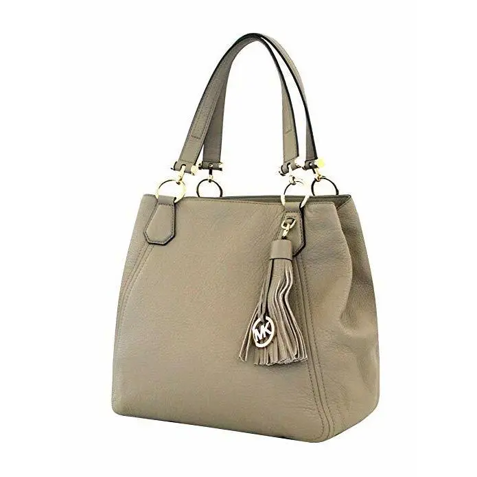 Michael Kors Frances Dark Taupe Leather Large Grab Bag