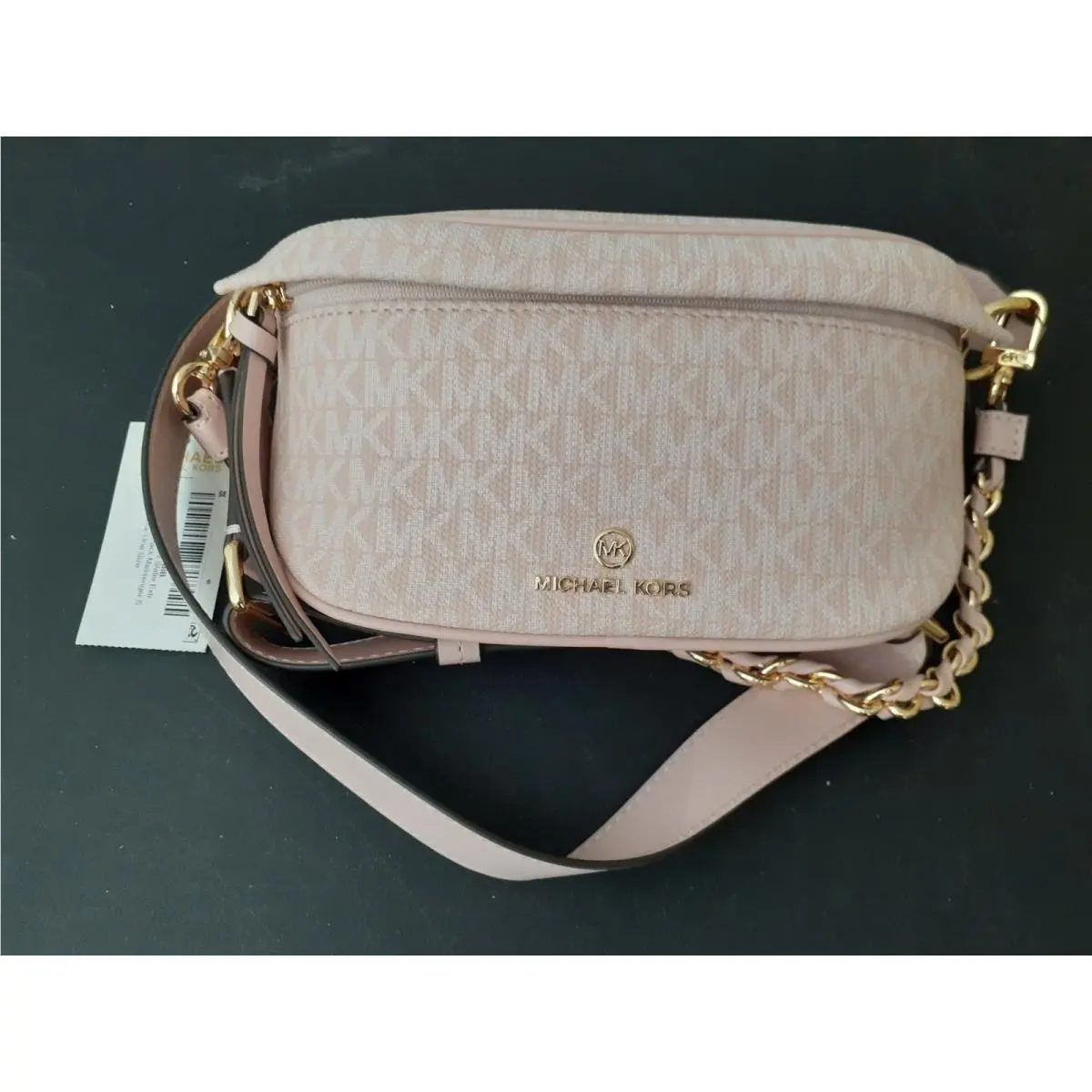 Michael Kors Slater Extra Small Sling Pack Messenger Smokey Rose Belt Bag