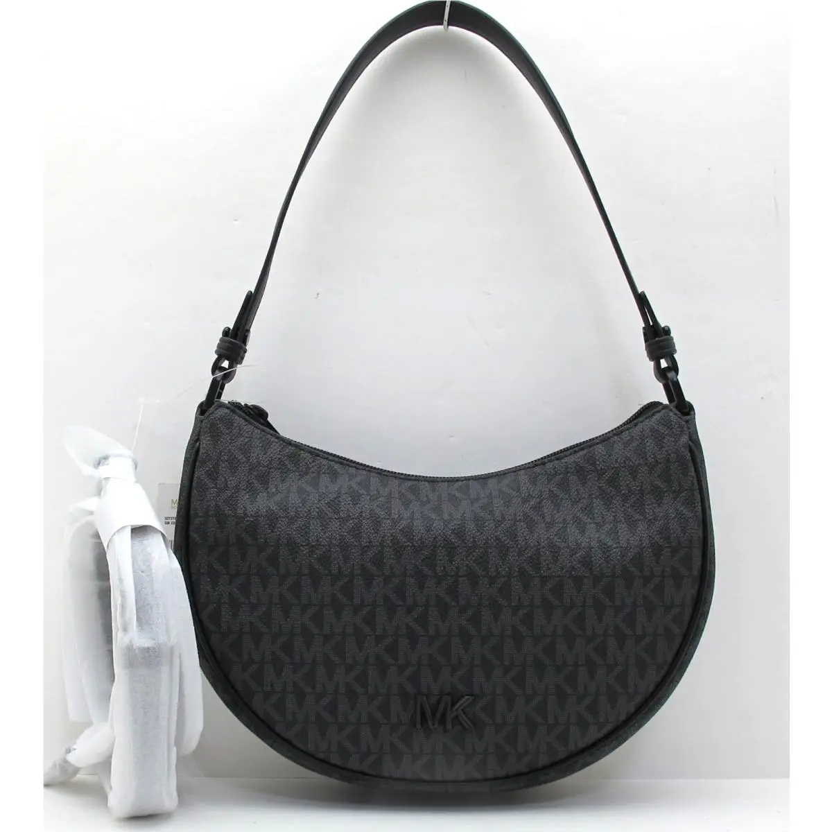 Michael Kors Kyla Small Cresent Convertible Pouchette/crossbody MK Sig Black
