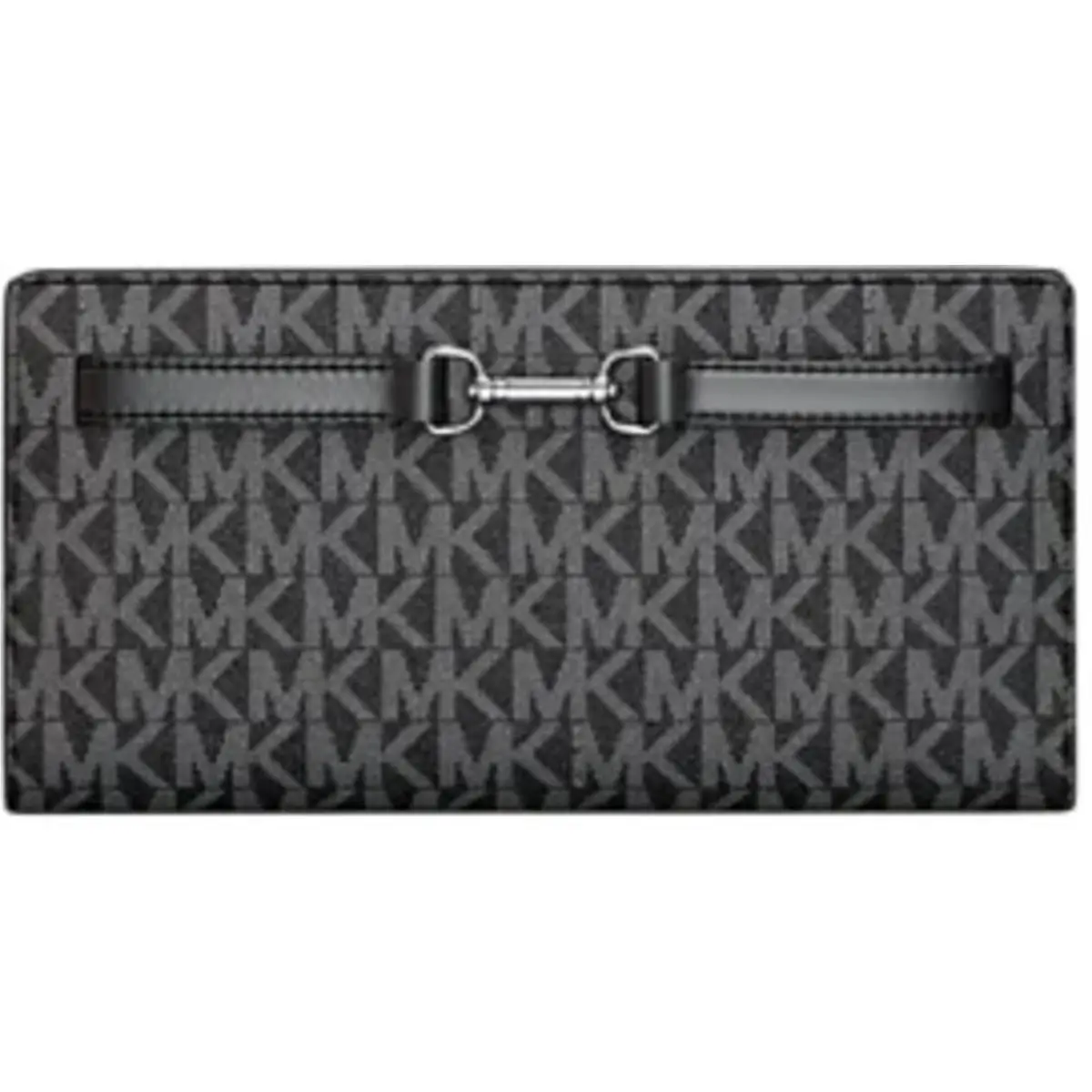 Michael Kors Women`s Wallet Carson Large Logo-print Canvas Black 35S5S2ZE3B Blk - Exterior: Black