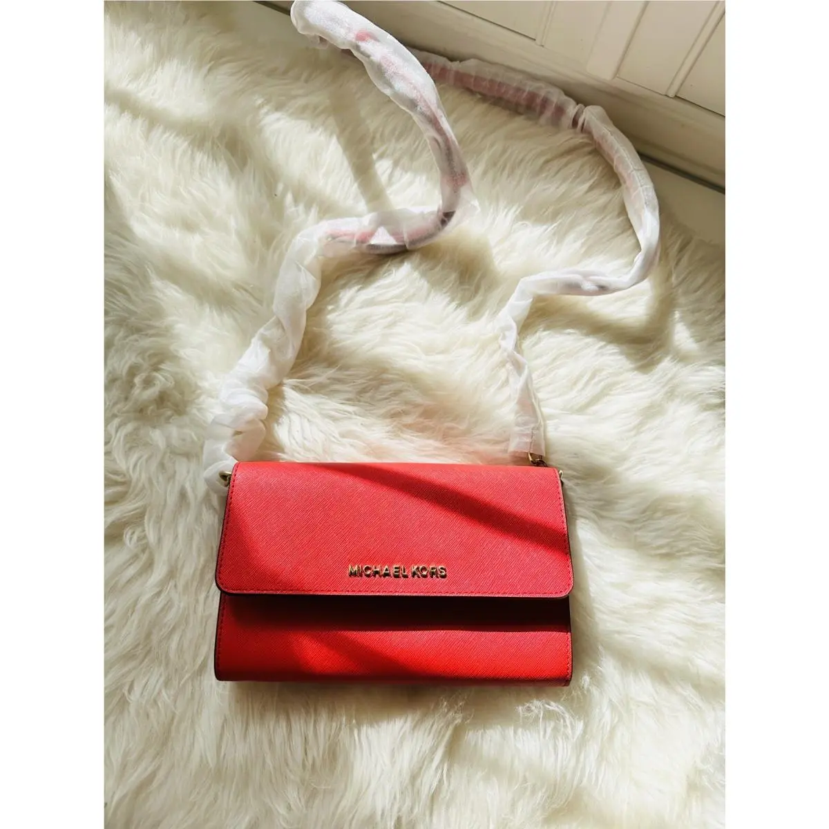 Michael Kors MK Jet Set Travel Large Phone Crossbody Walletbag Dark Sangria