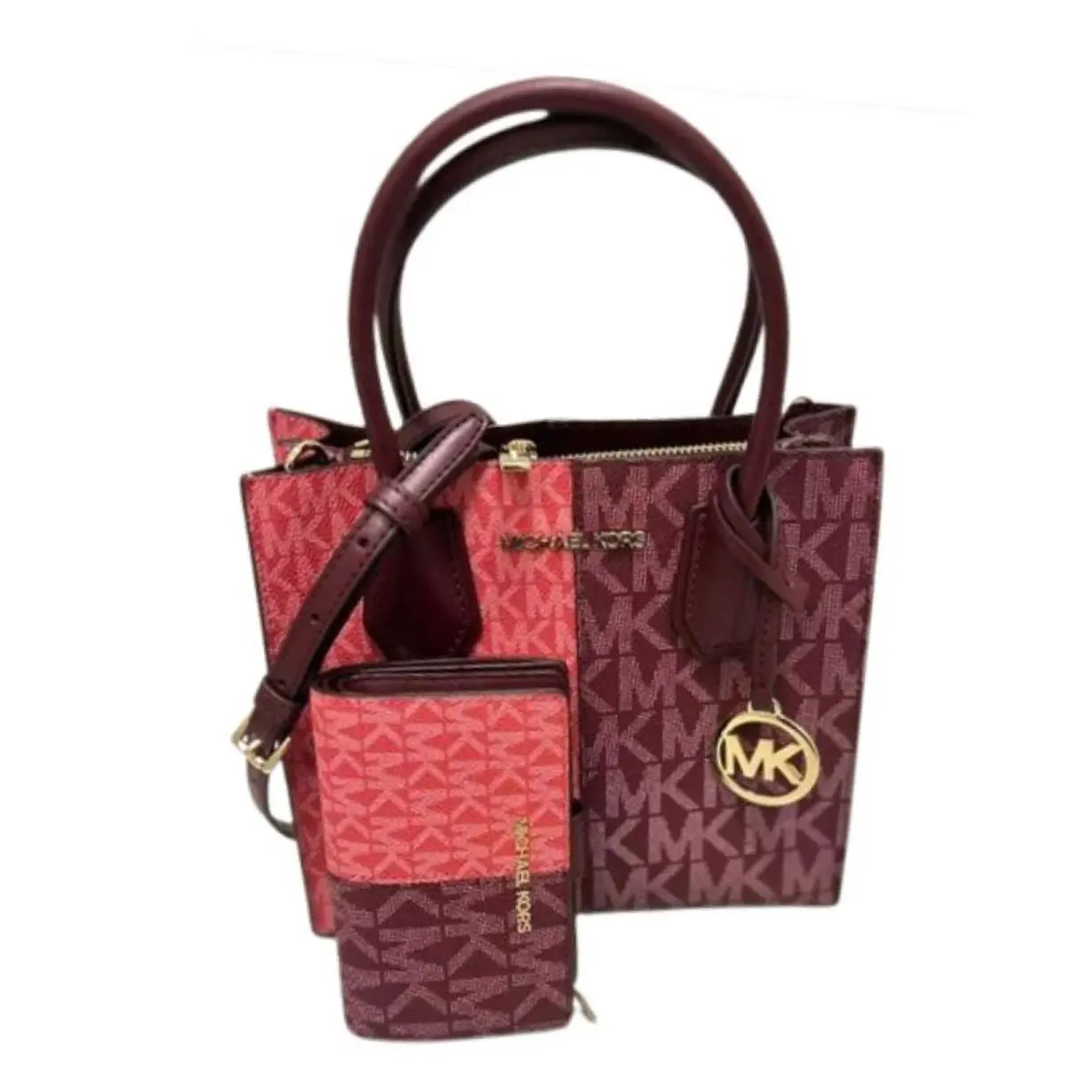 Michael Kors Mercer Satchel Messenger Purse Satchel Crossbody Bag+bifold Wallet