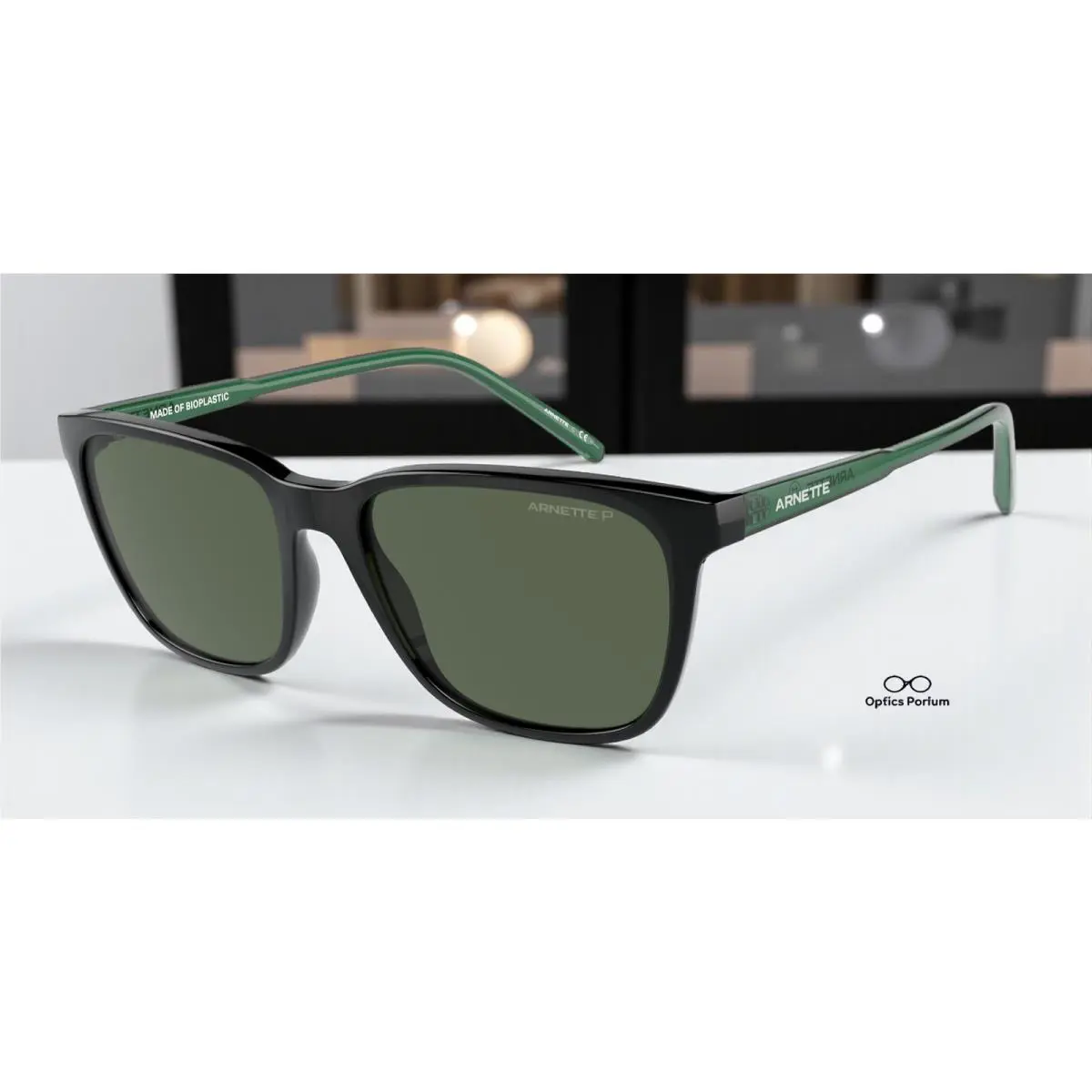 Arnette AN4291 27539A Black Dark Green Polarized 57 mm Men`s Sunglasses