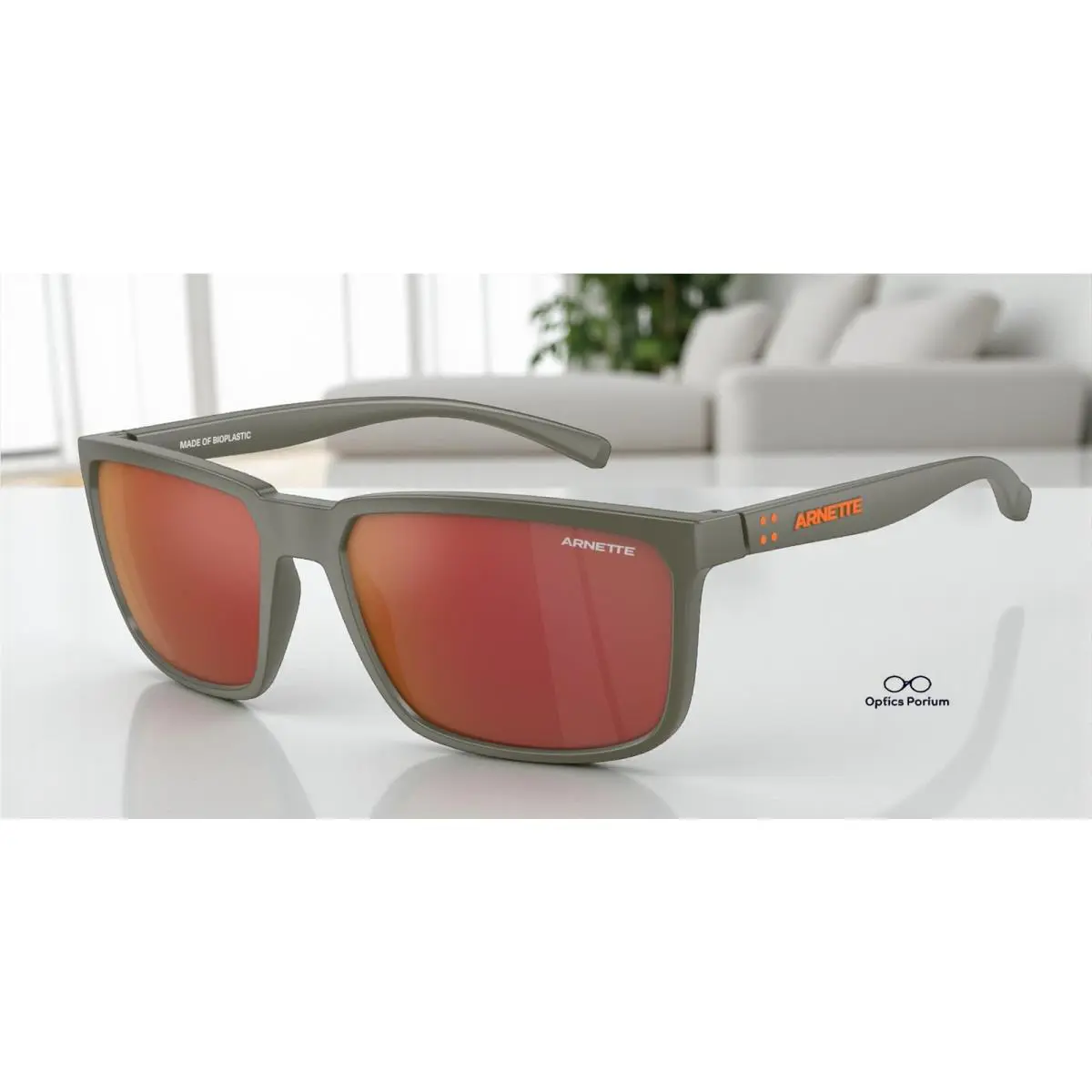 Arnette AN4251 28546R Stripe Matte Grey Mir Orange Yellow 58 mm Men`s Sunglasses