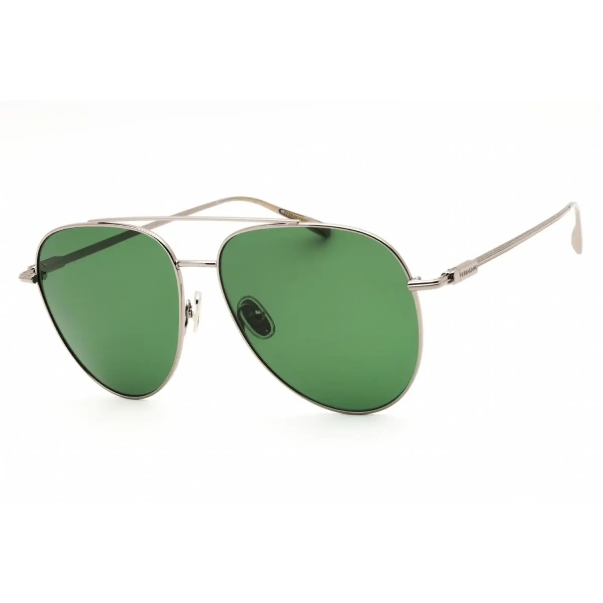 Salvatore Ferragamo SF308S 044 Light Ruthenium/green 61-15-145 Sunglasses