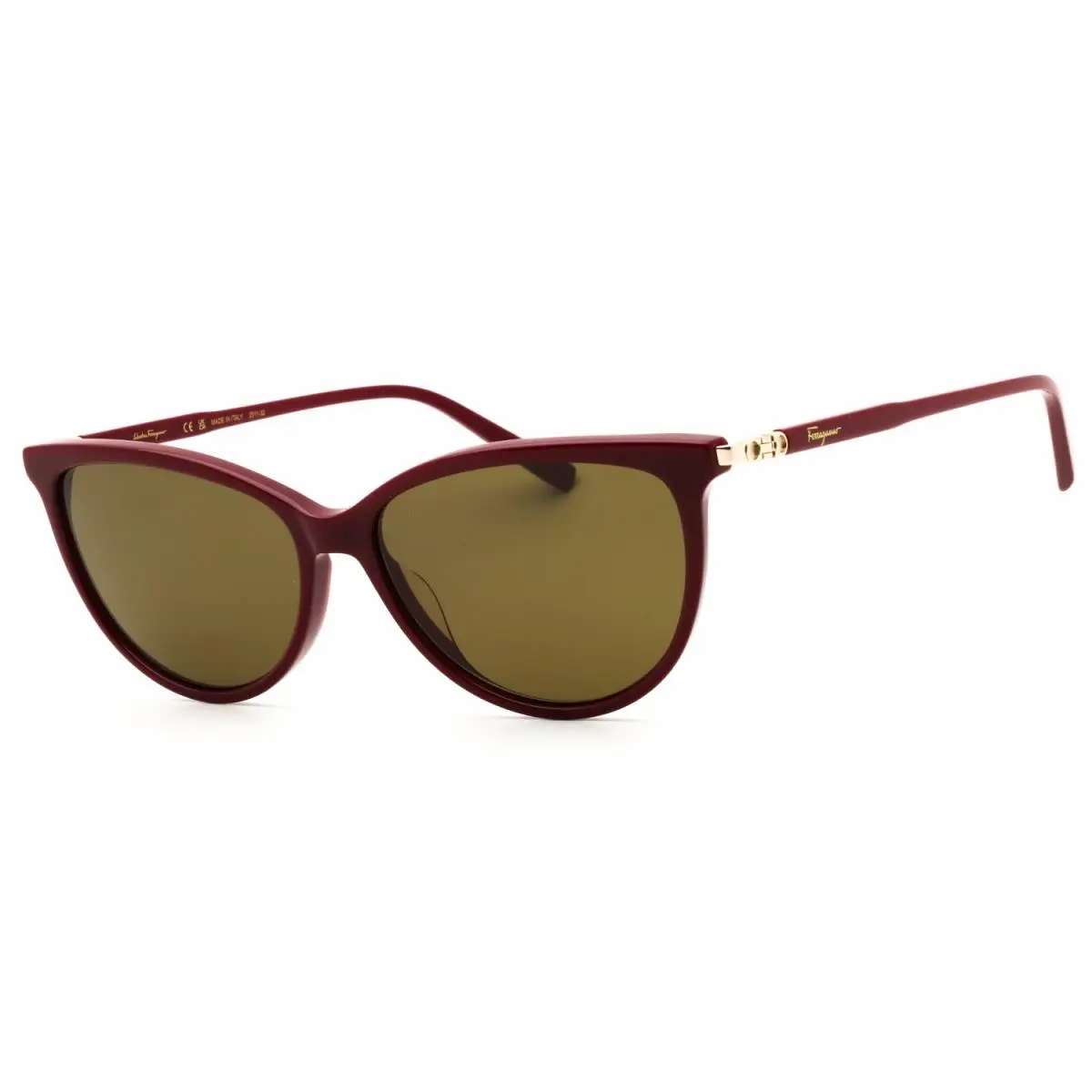 SF2870SCP 604 Sunglasses Burgundy Frame Green Lenses 55mm by Salvatore Ferragamo
