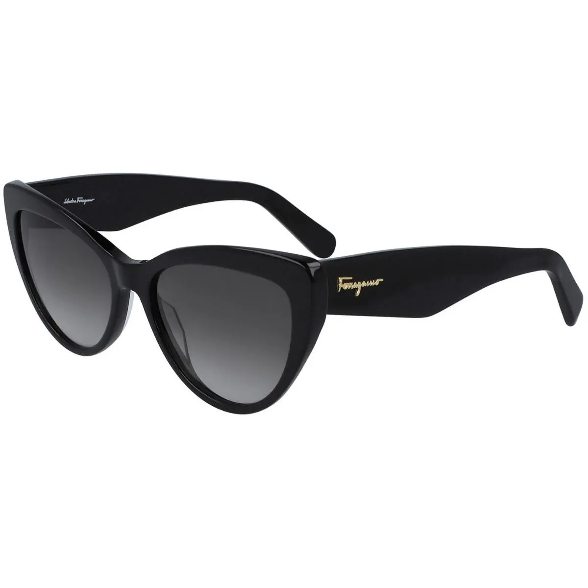 Salvatore Ferragamo Women`s Sunglasses Cat Eye Black Acetate Frame SF930S 001