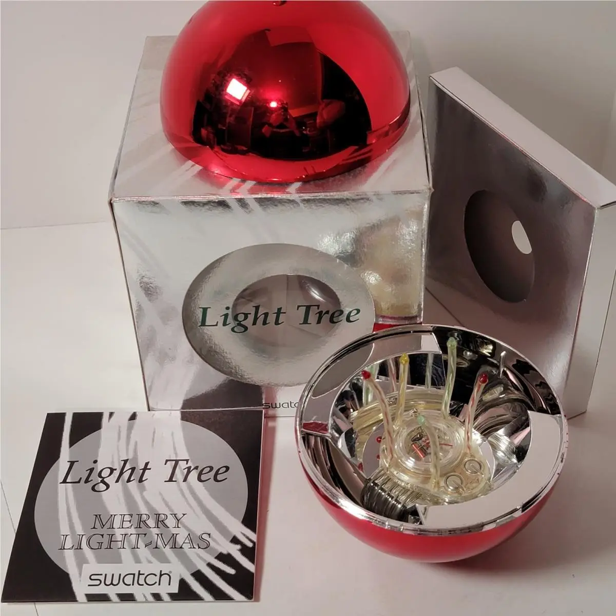 Vtg Rare 1990s  Watch Unisex Christmas Lights Up GZ152 w Box Batteries by Swatch