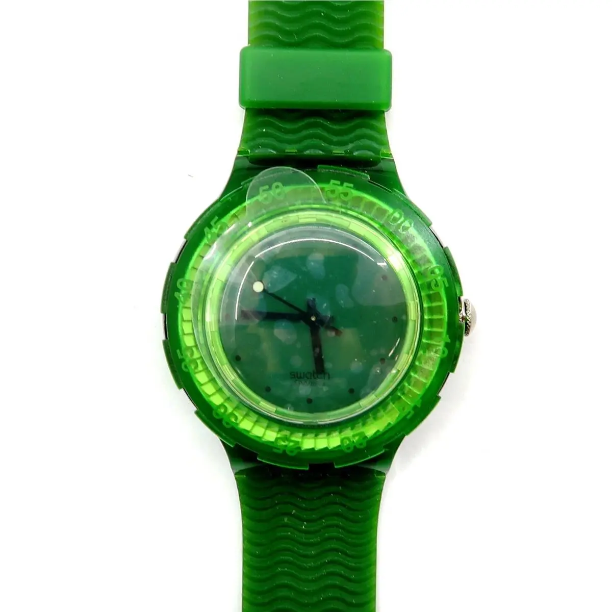 Swatch Scuba Watch Tree Top SDG108 with Case Papers 1996 Gents Works - Dial: Green, Band: Green, Bezel: Green