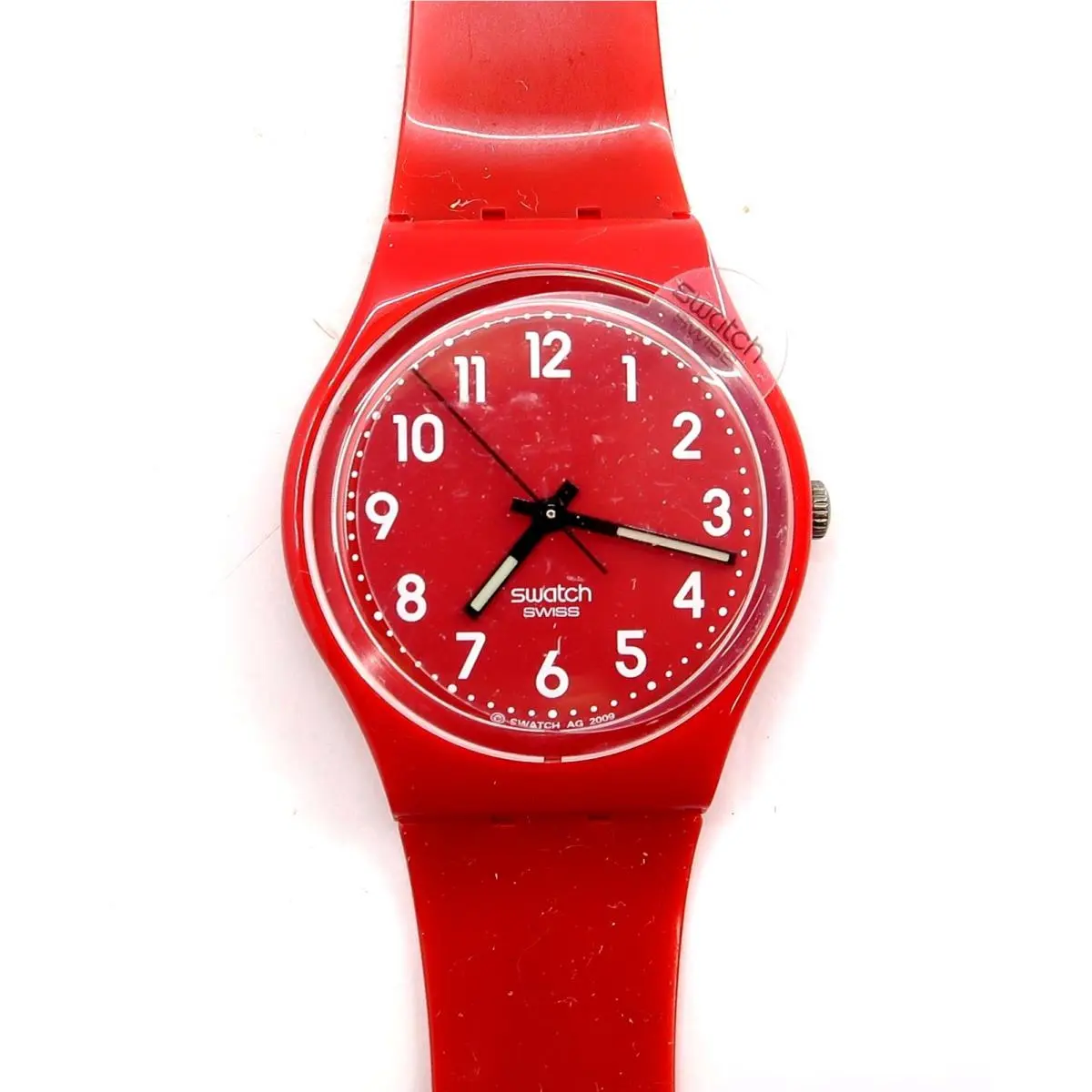 Swatch Watch Cherry Berry GR154 with Case Papers 2010 Nos Battery