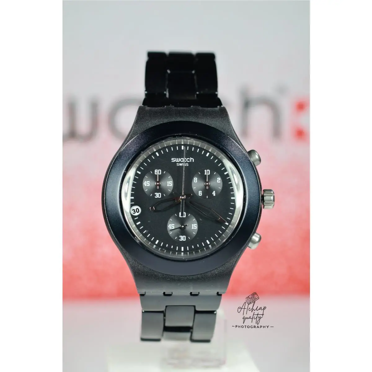 Limited Swiss Swatch Diaphane Full-blooded Smoky Black SVCF4000AG 43MM Sstee