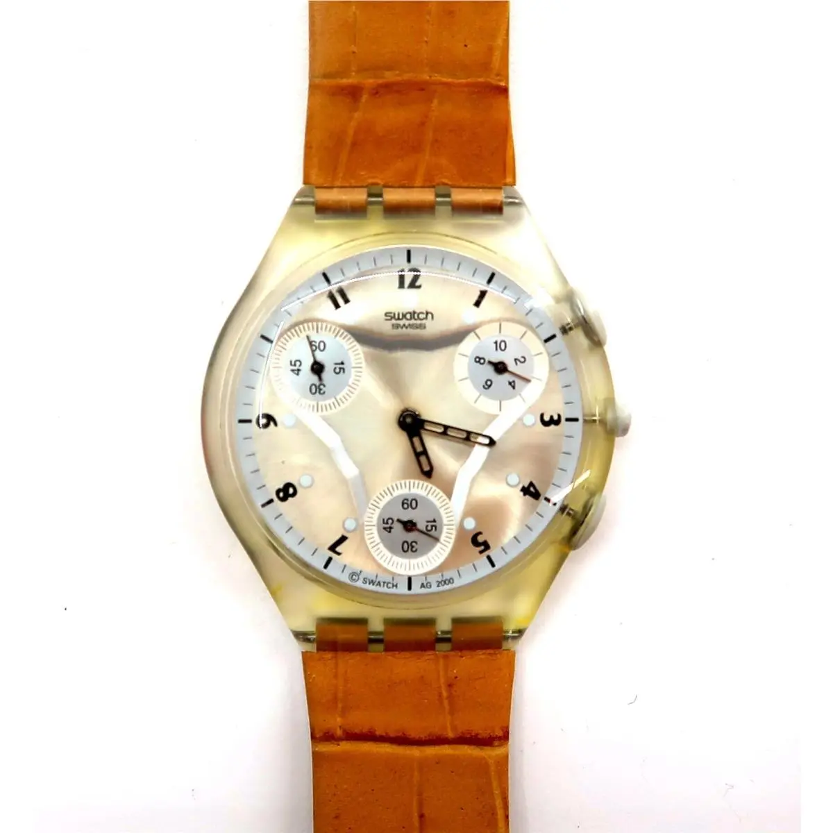 Swatch Skin Chrono Watch Flatzone Honey SUYK100D with Case Papers 2001 Nos