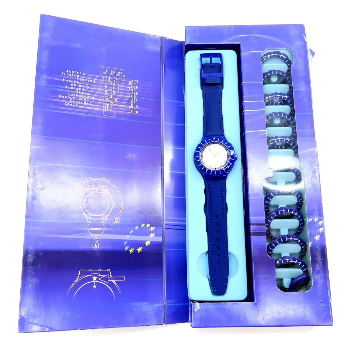 Swatch Scuba 200 Watch Euroconverter SDZ103 1999 Special Edition Boxed Set