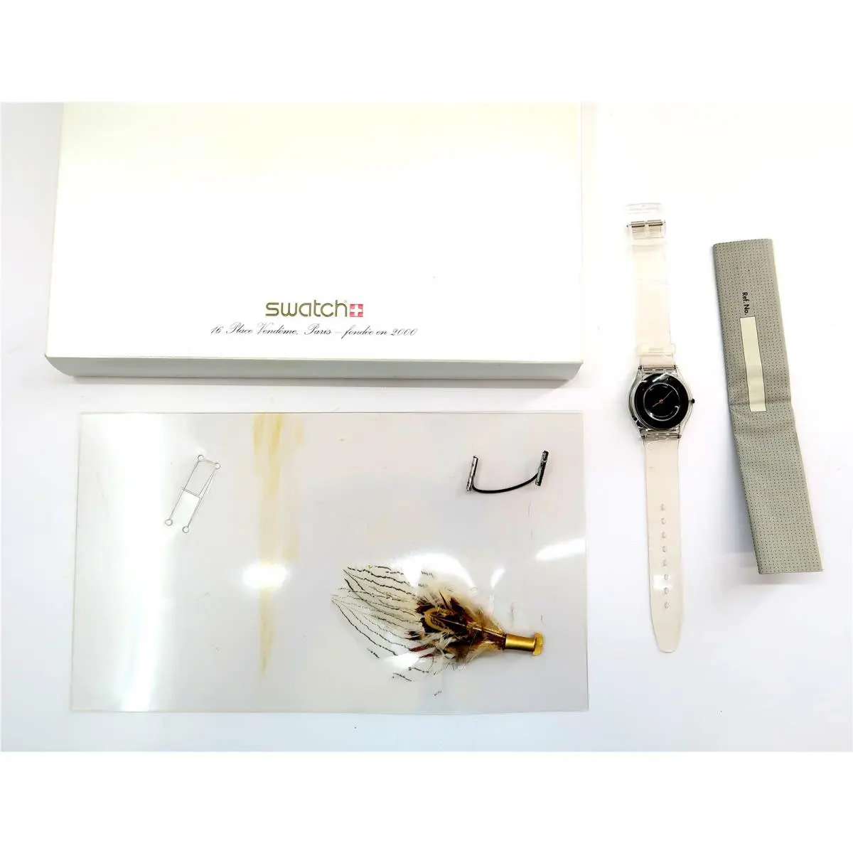 Swatch Skin Watch Plume Savante SFK114P Nos 2000 Boxed Set From Paris France
