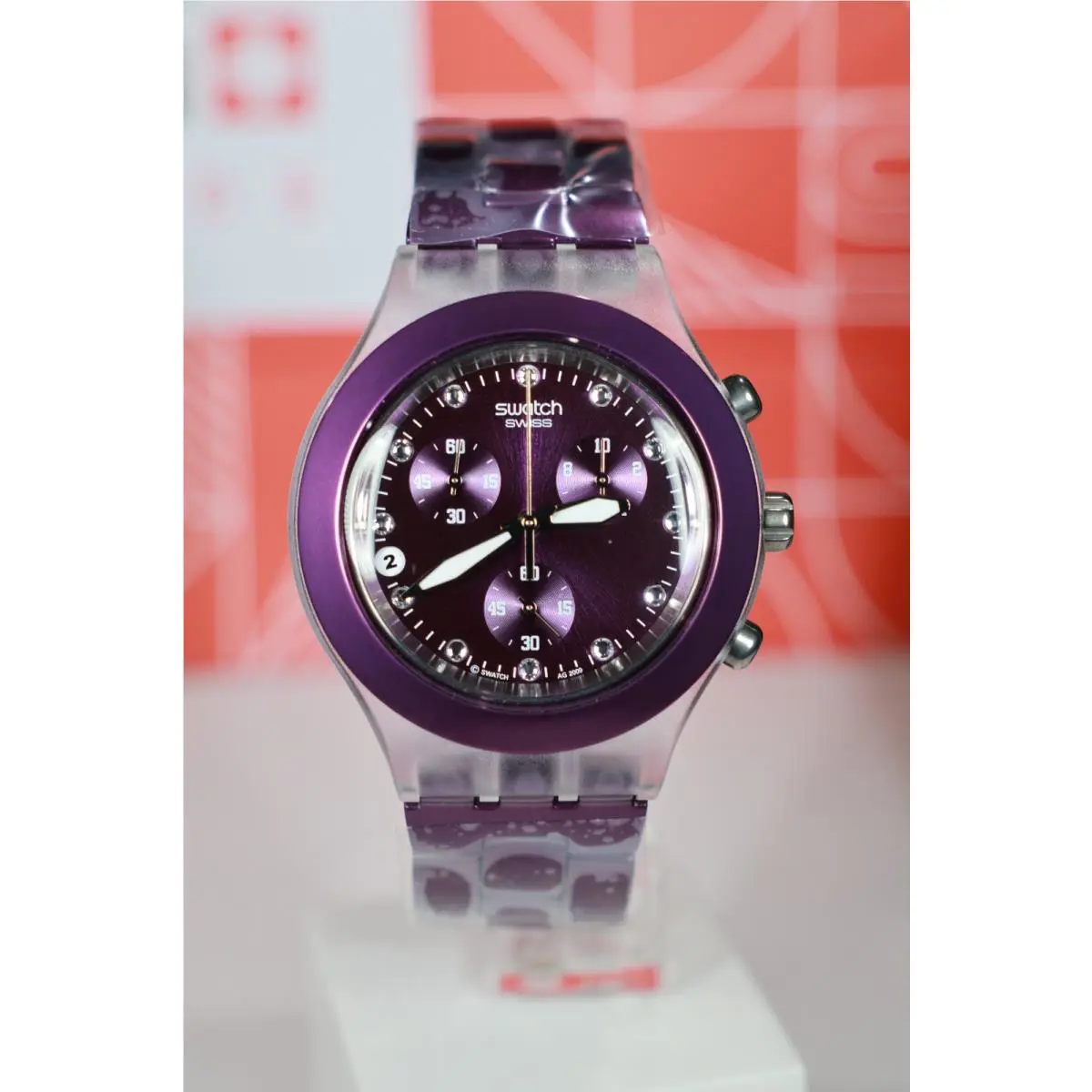 Swiss Swatch Limited Edition Full-blooded Blueberry SVCK4048AG Purple Clear