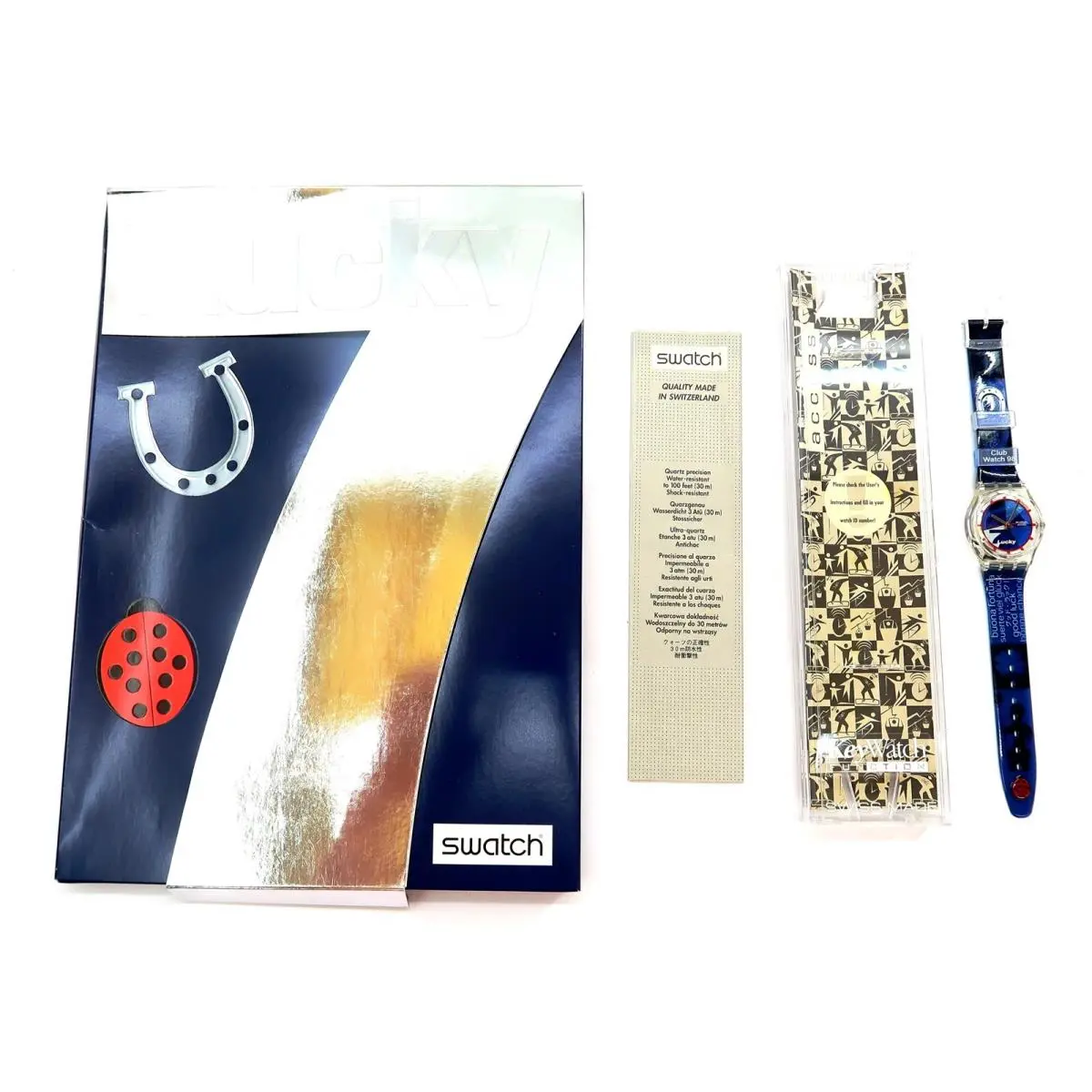 Swatch Access Club Watch Lucky 7 SKZ116 Special Edition 1998 Boxed Set